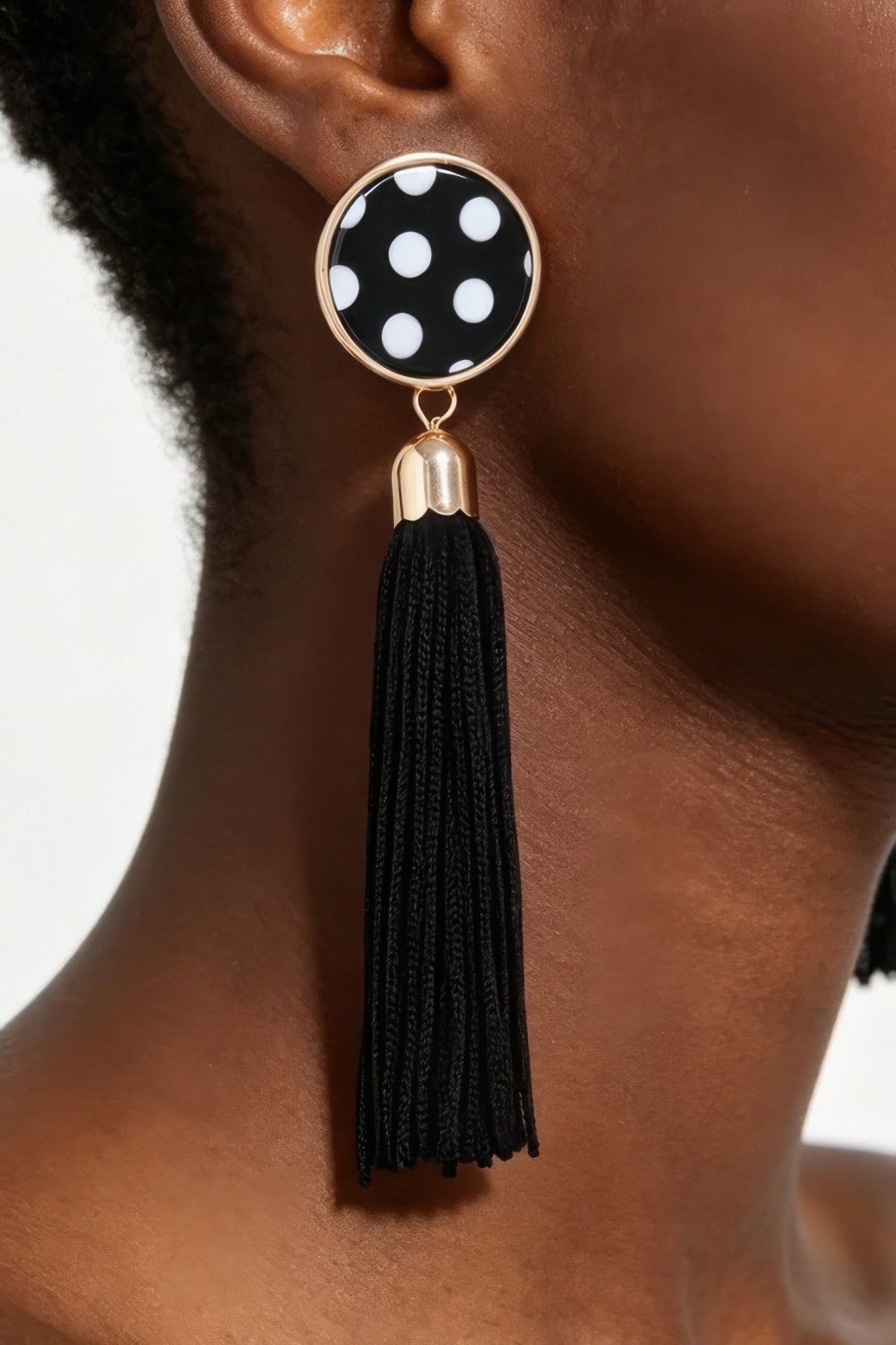 Polka Dot Tassel Drop Earrings
