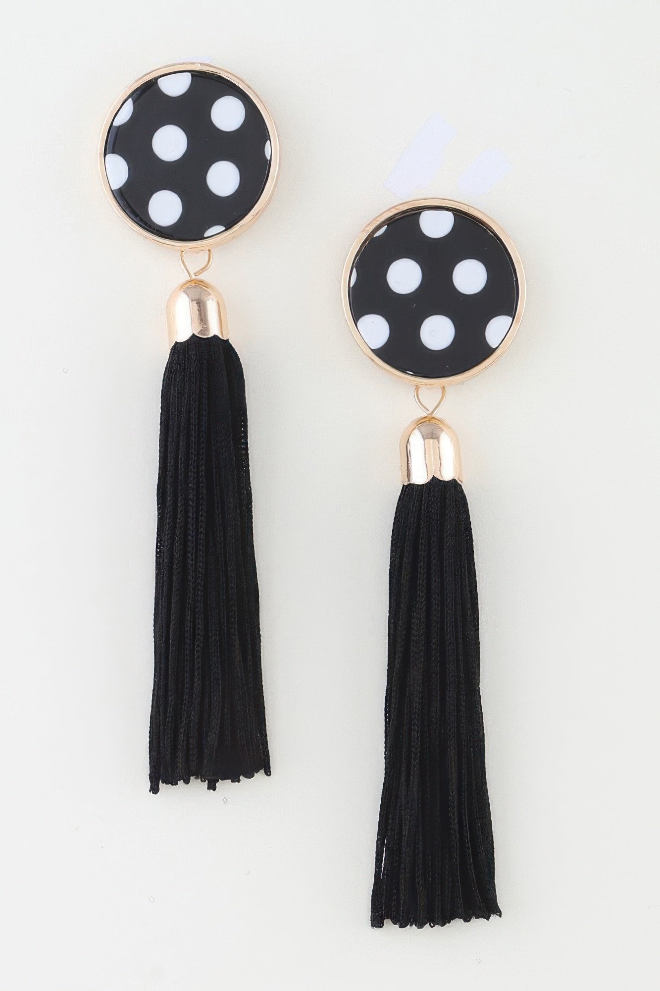 Polka Dot Tassel Drop Earrings