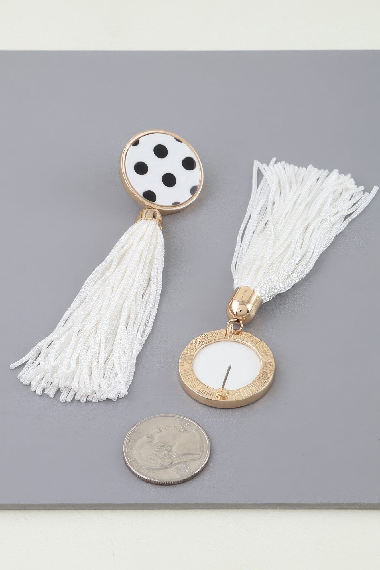 Polka Dot Tassel Drop Earrings