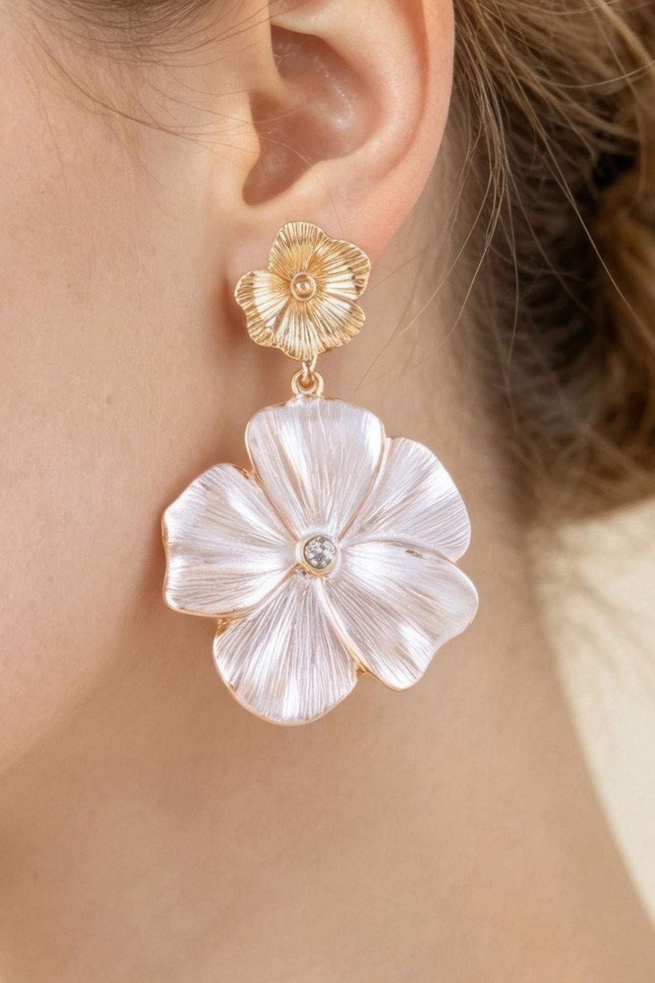 Classic Poppy Flower Drop Earrings