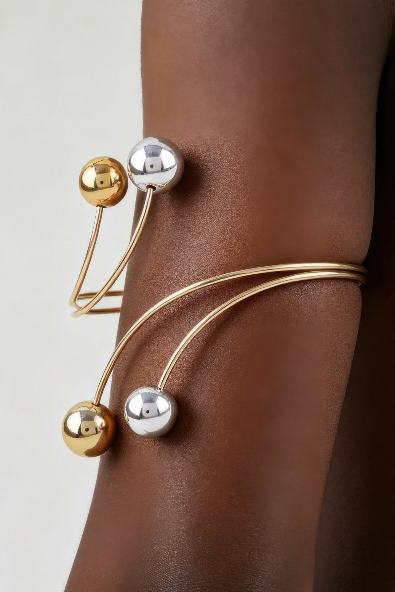 Two Toned Beaded Wrap Arm Cuff