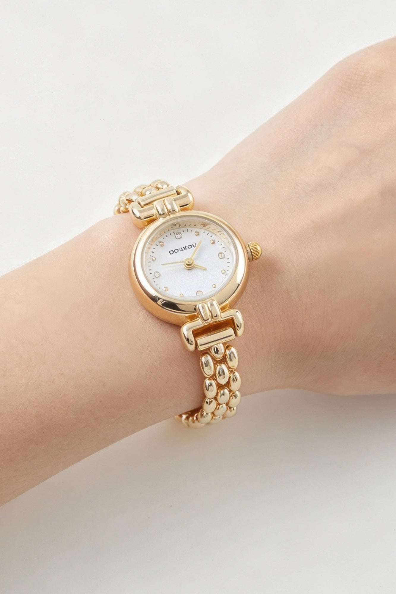 Polished Box Chain Watch Bracelet