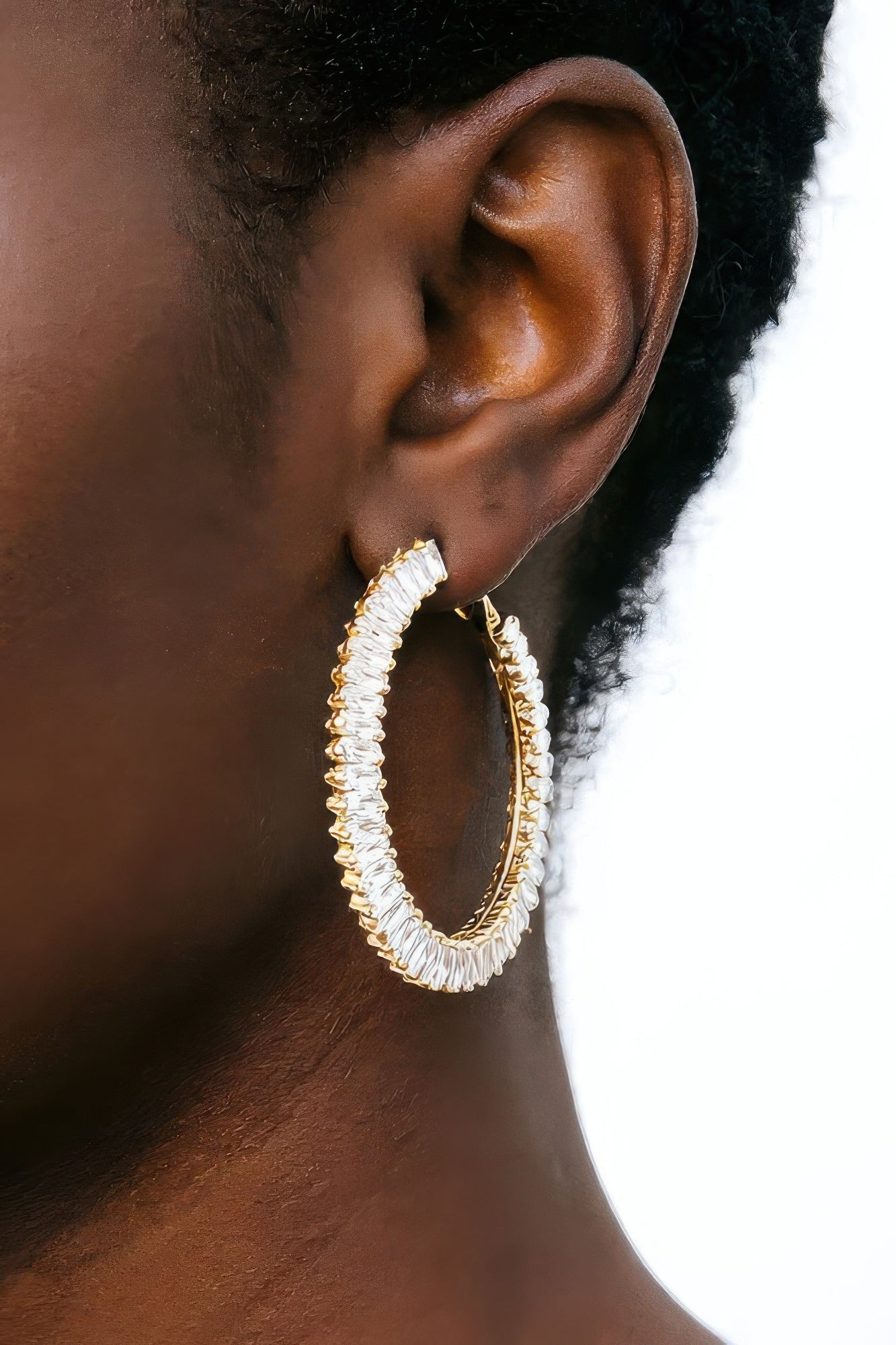 Cubic Zirconia Crystal Hoop Earrings