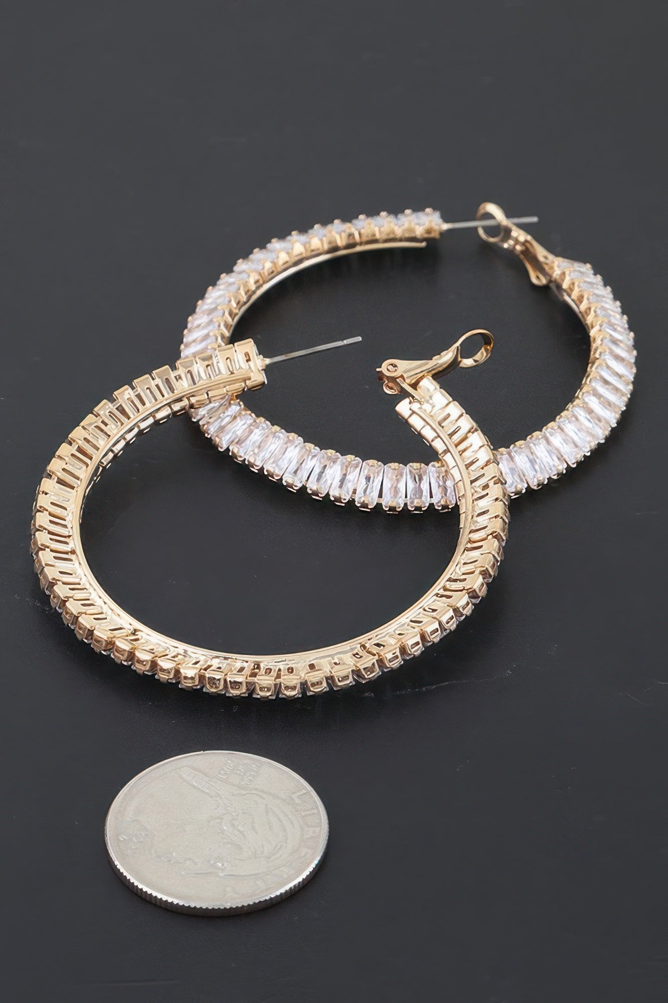 Cubic Zirconia Crystal Hoop Earrings