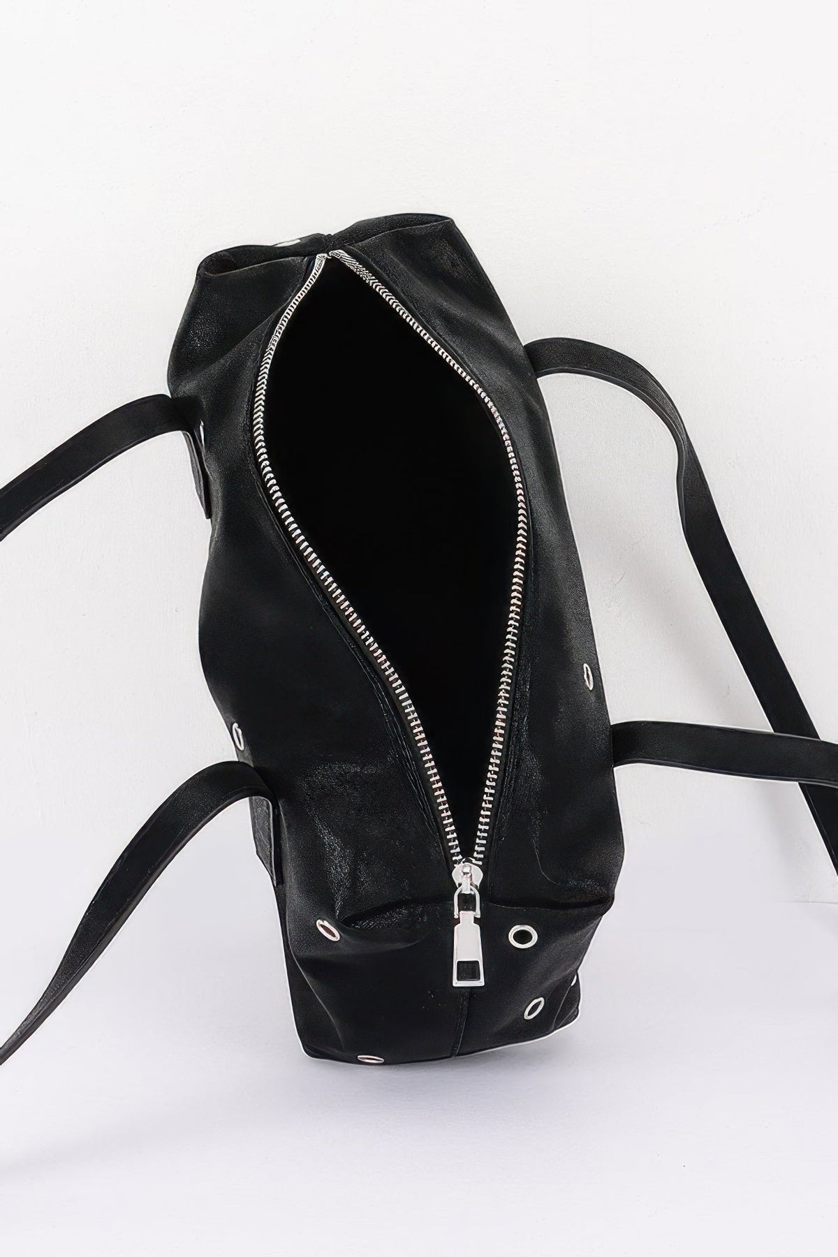 Vegan Leather Eyelet Studded Rectangular Bag