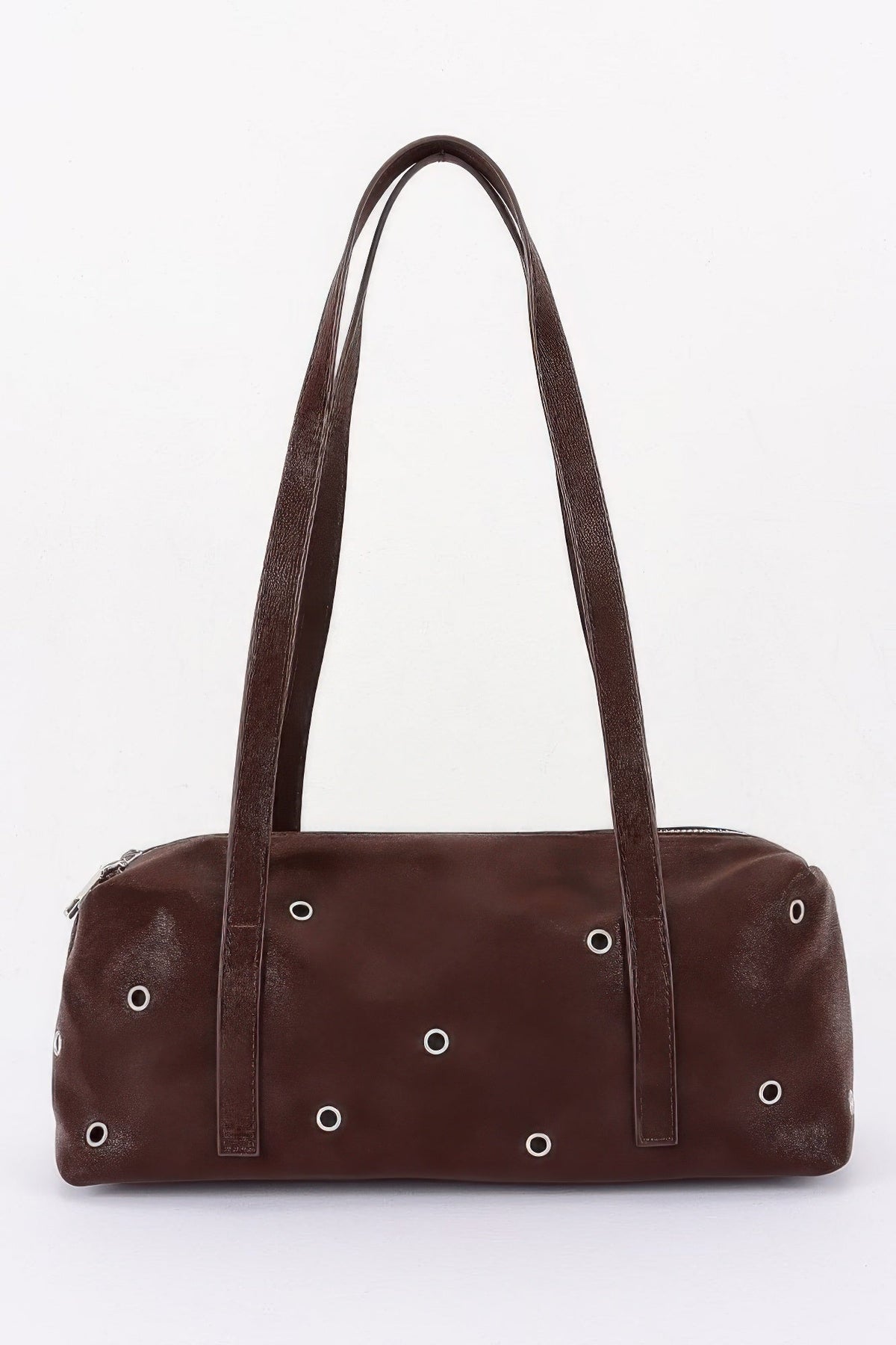 Women's Shoulder Bag Vegan Leather Eyelet Studded Rectangular BYMANYC ® New York CONTEMPORARY HARDWARE STRUCTURED PURSE - New Collection