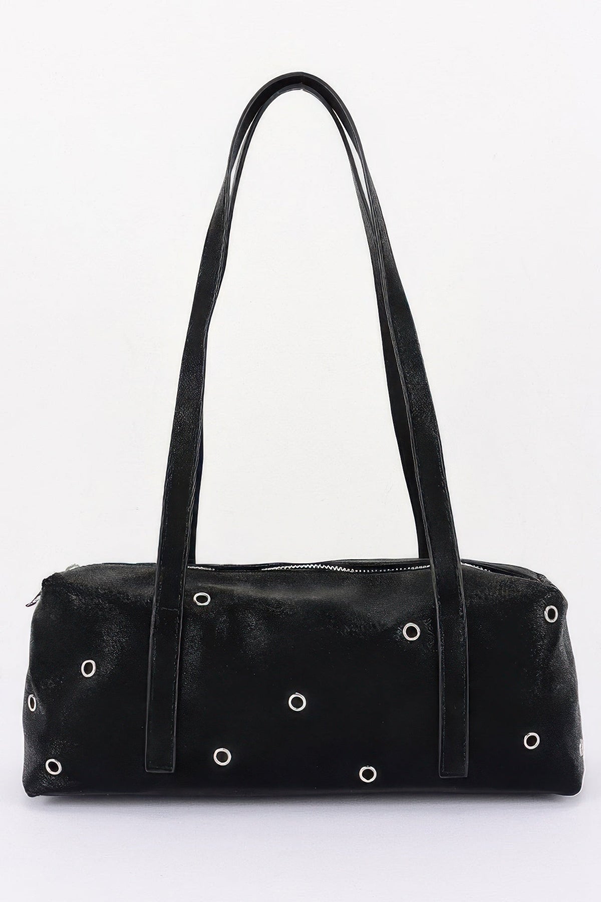 Vegan Leather Eyelet Studded Rectangular Bag