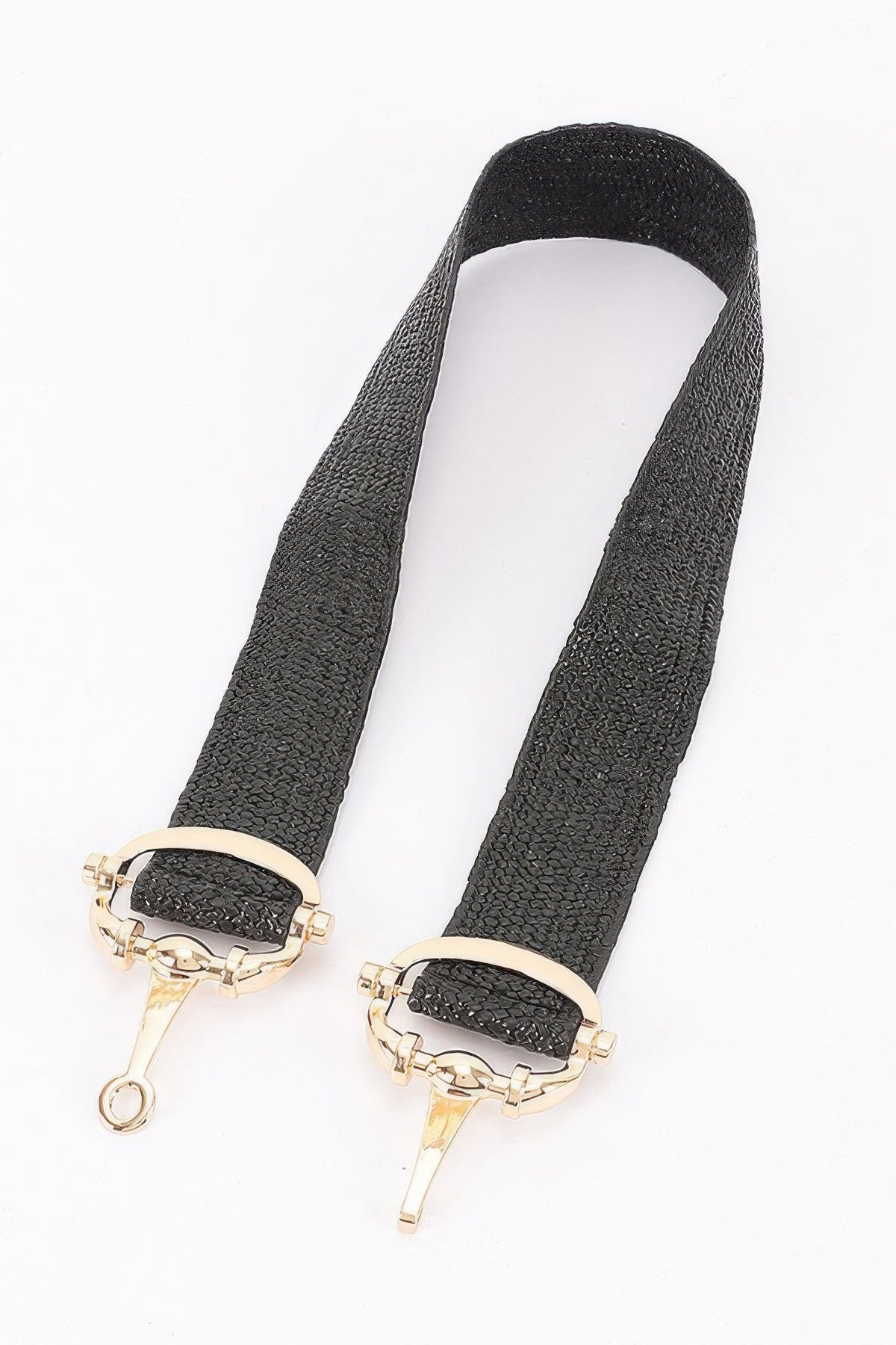 Faux Straw Metal Buckle Elastic Belt