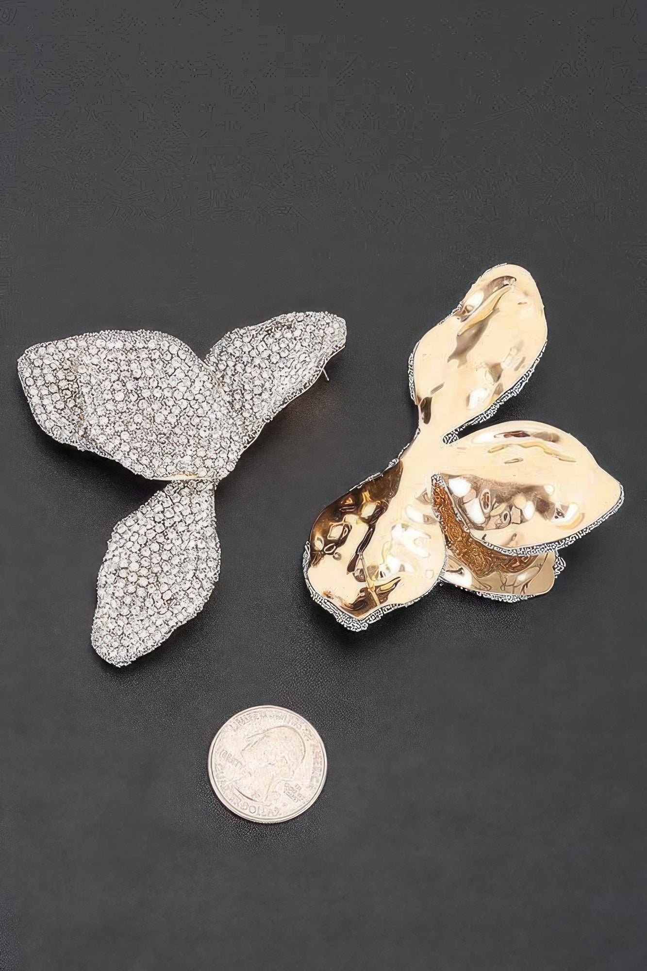 Rhinestone-encrusted Four-leaf Statement Earrings