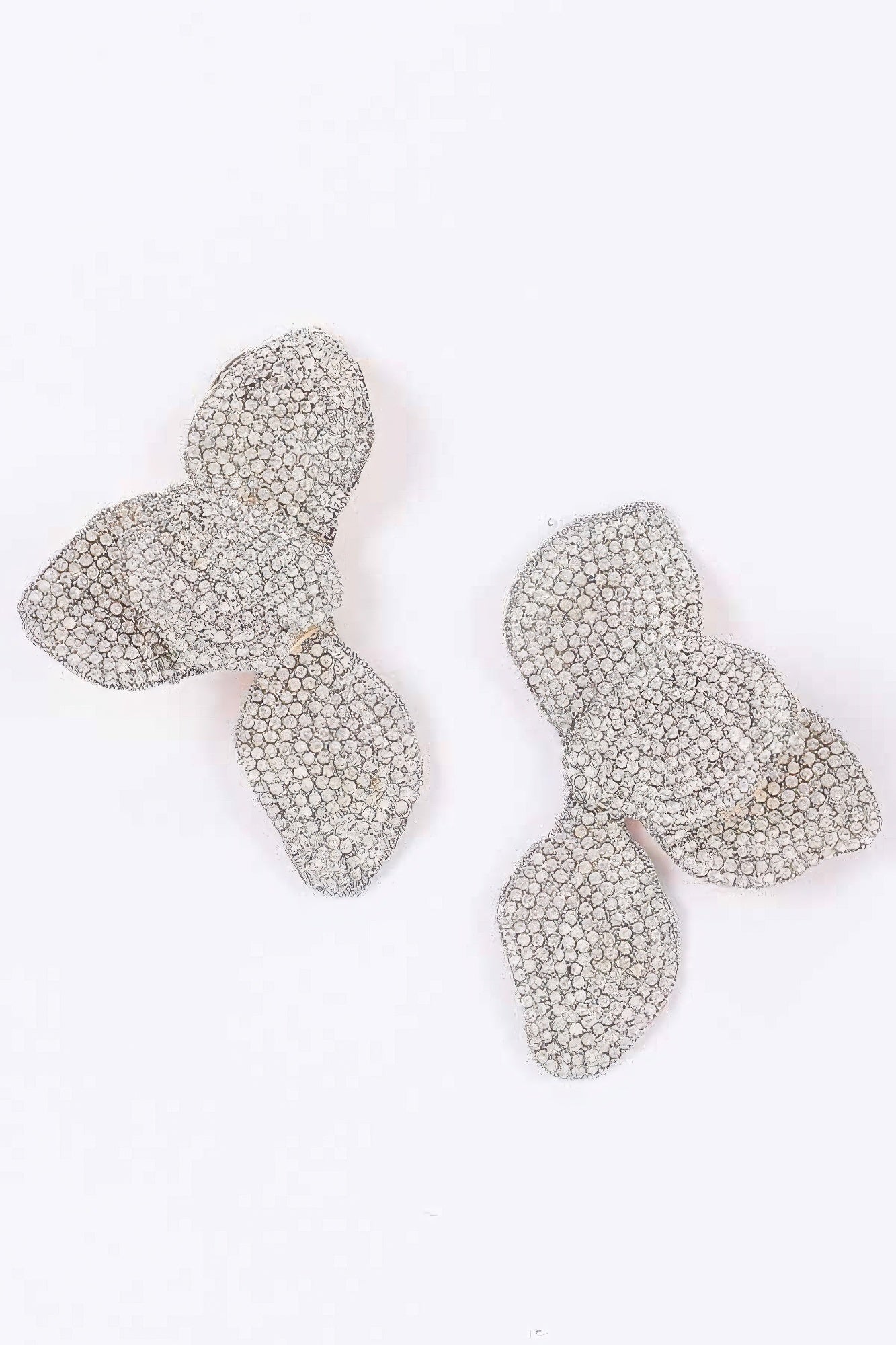 Rhinestone-encrusted Four-leaf Statement Earrings