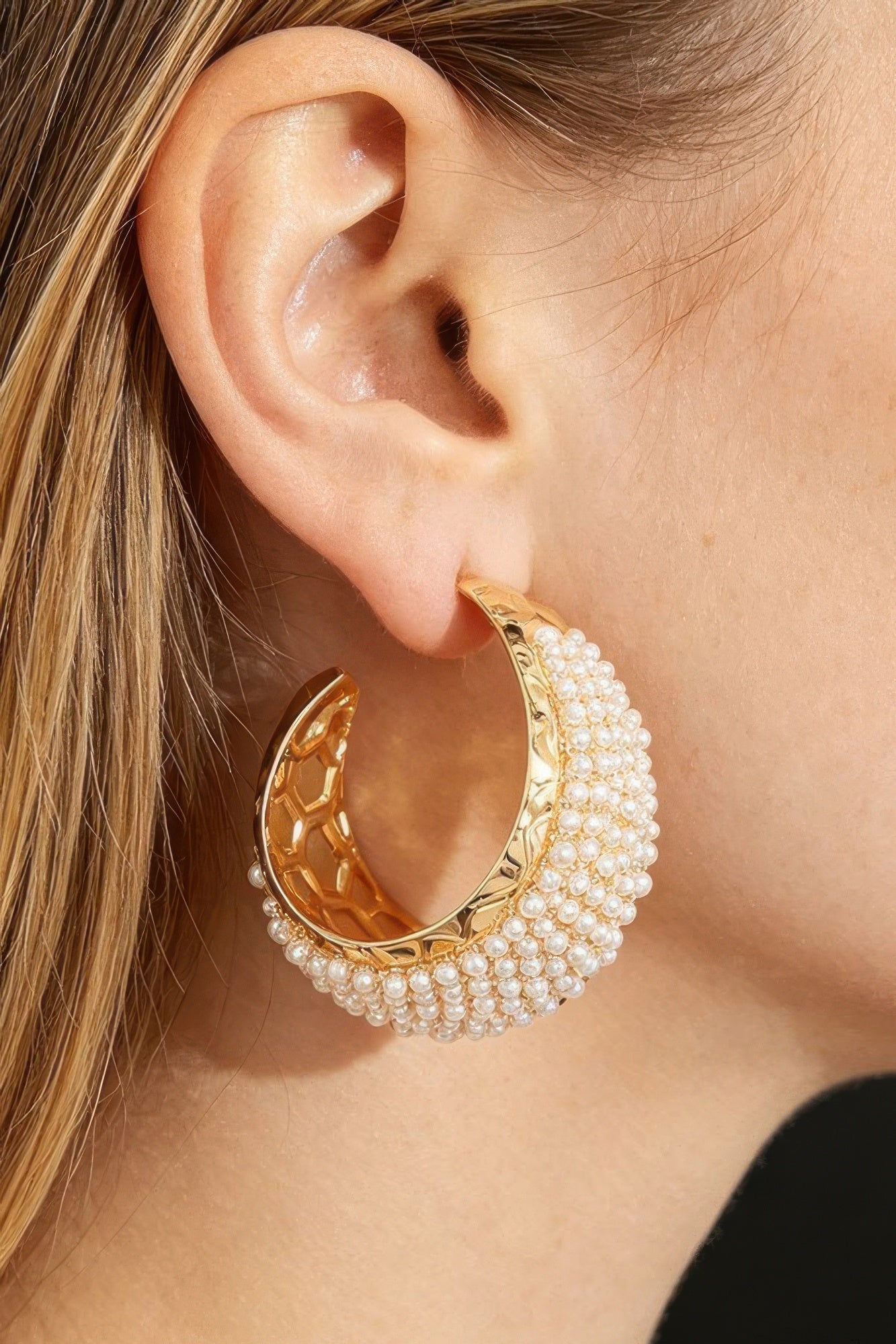 Beaded Cuff Hoop Earrings