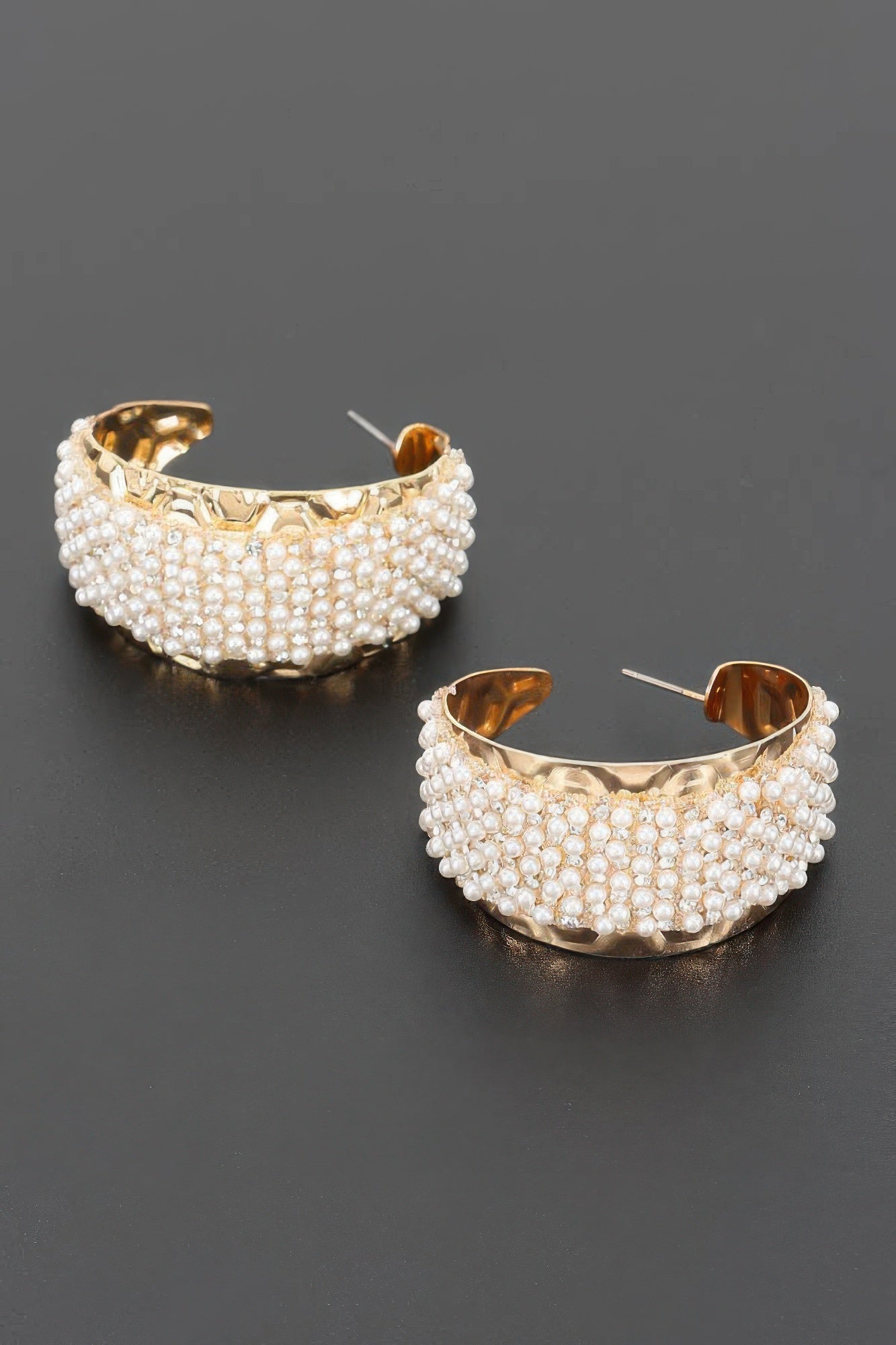 Beaded Cuff Hoop Earrings