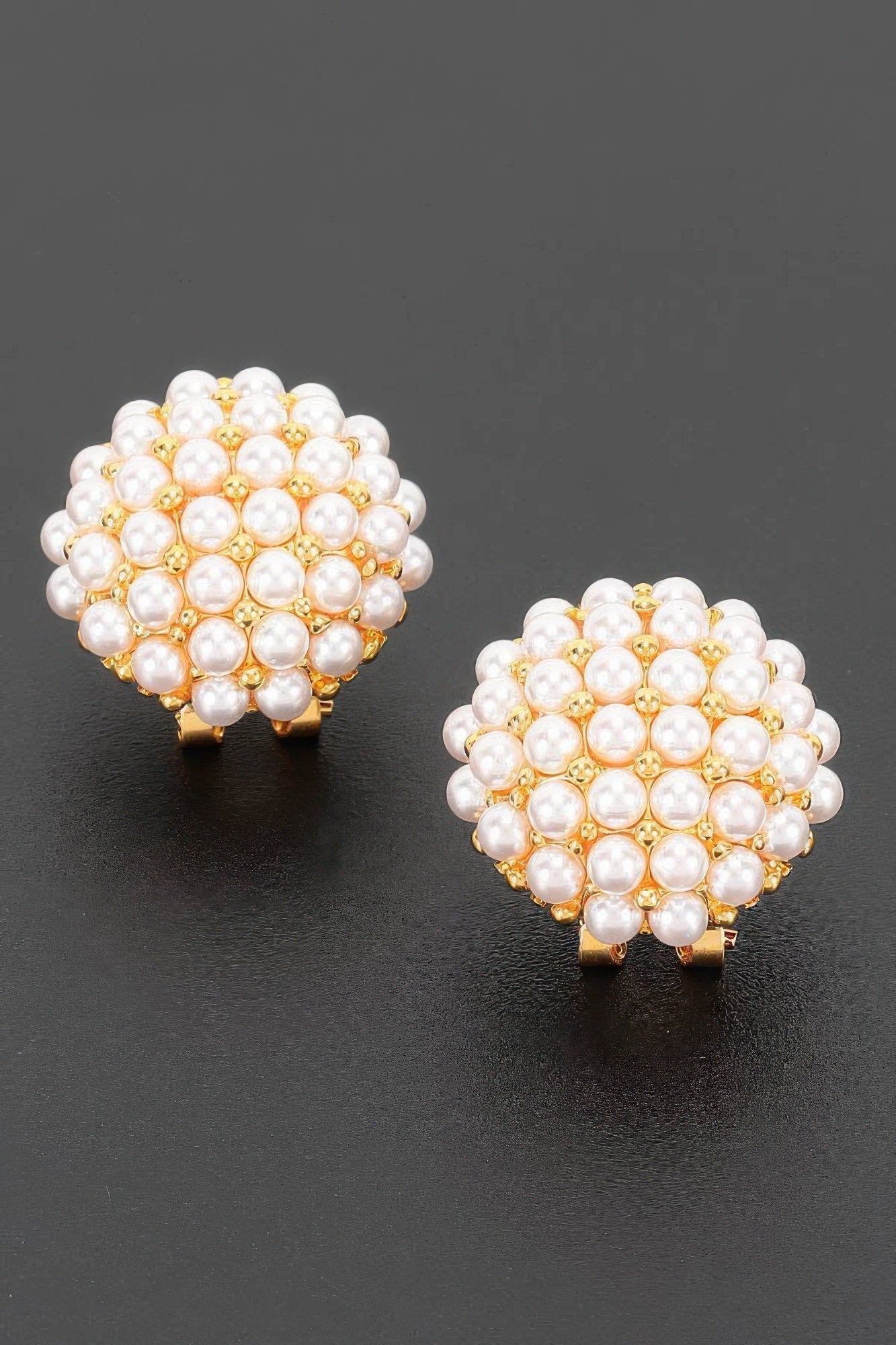 Pearl Cluster Clip-on Earrings