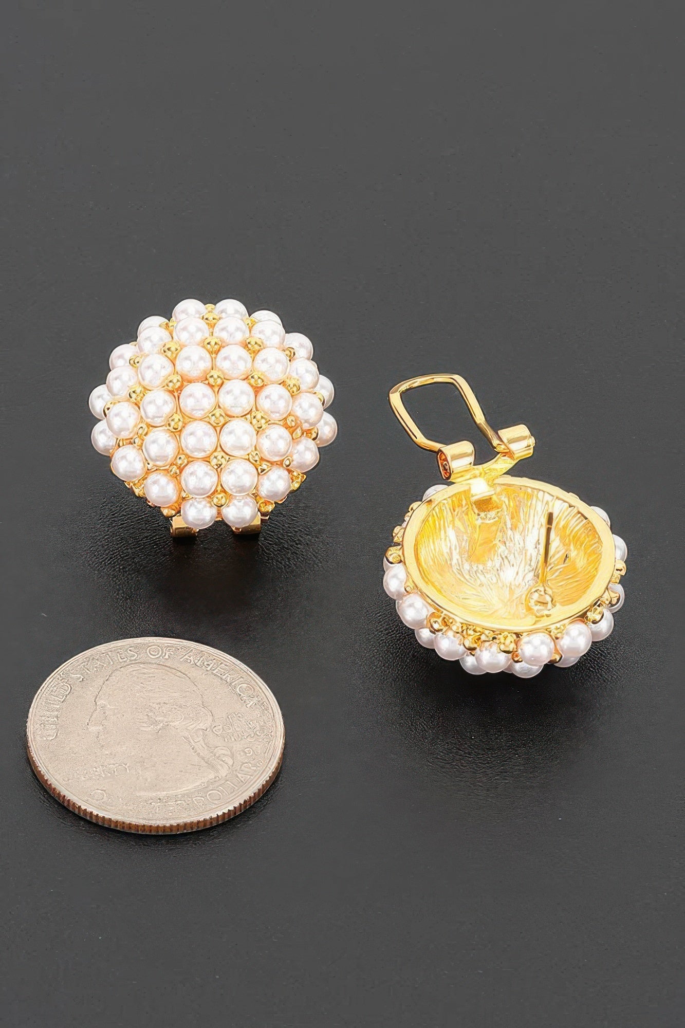 Pearl Cluster Clip-on Earrings