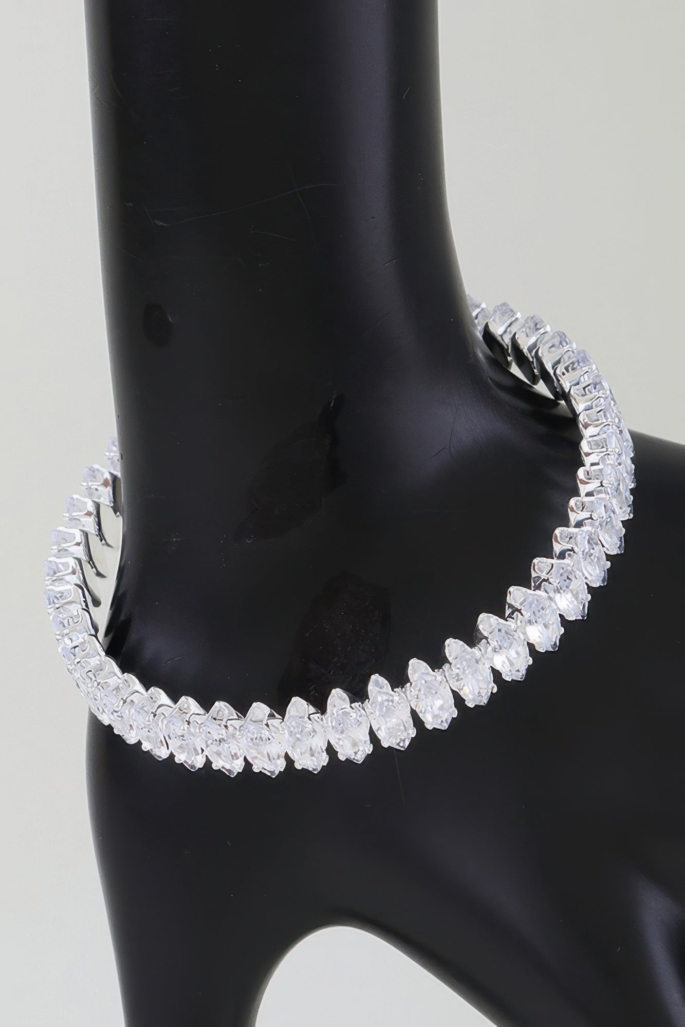Cubic Zirconia Crystal Cuff Bracelet