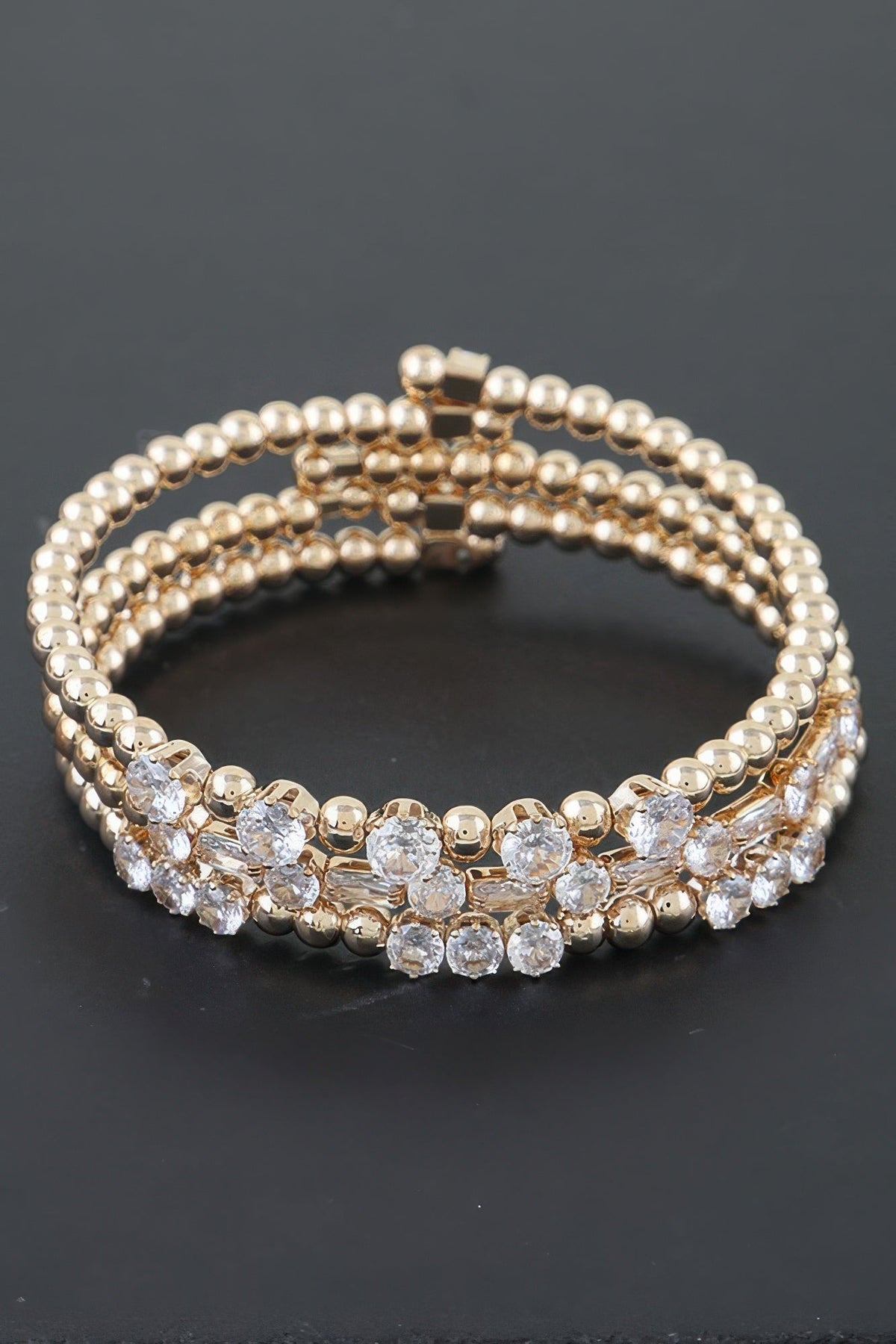 Multi Rhinestone Beaded Bracelet