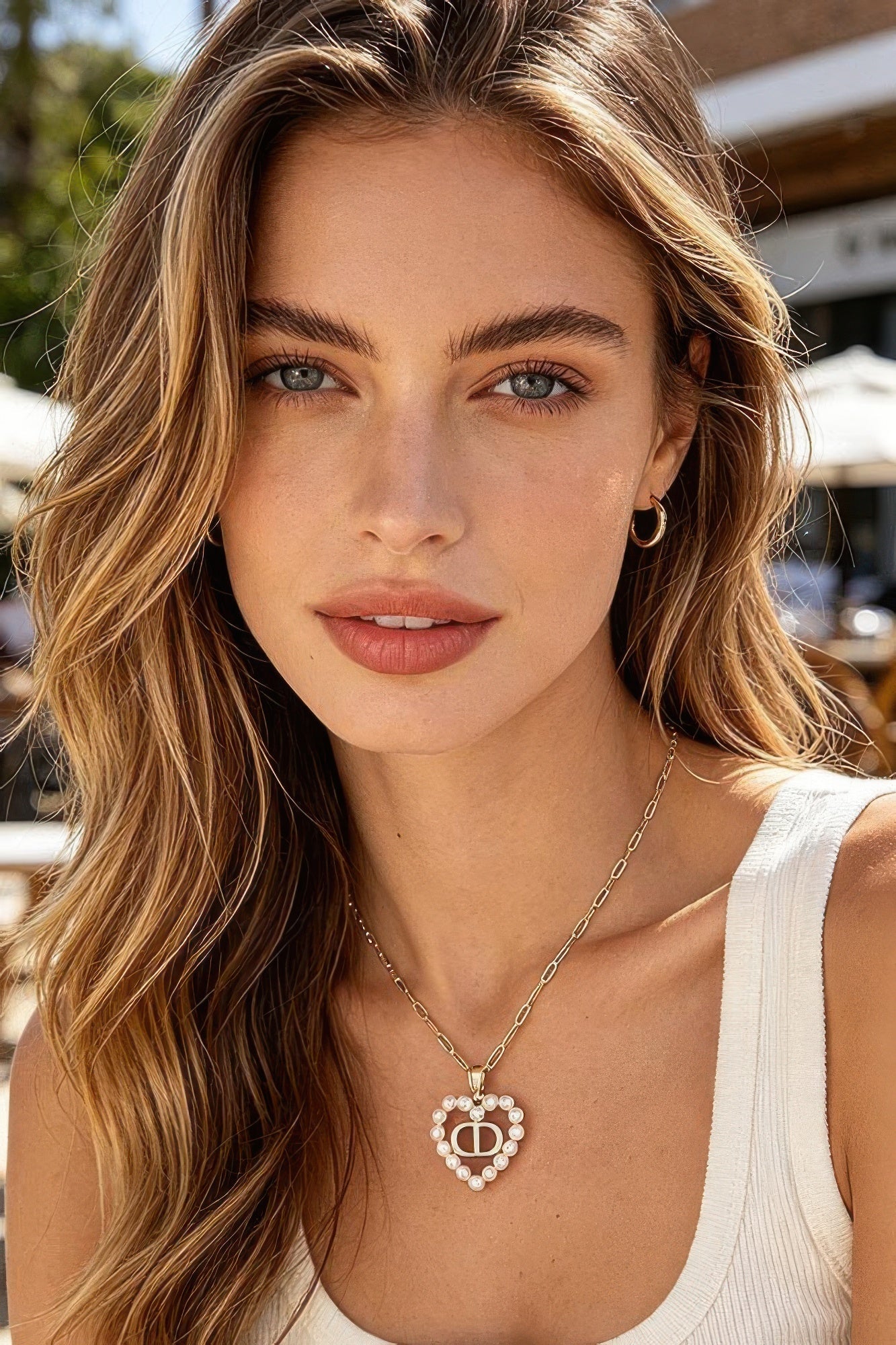 Hammered Jewel Teardrop Necklace