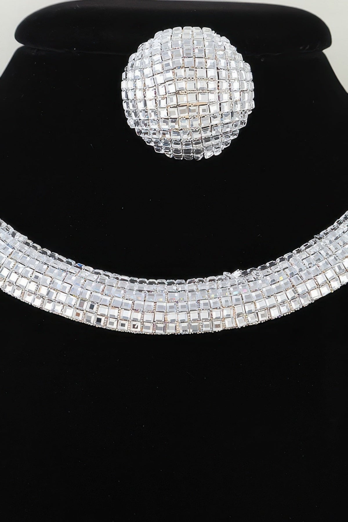 Disco Chain Choker Necklace Set