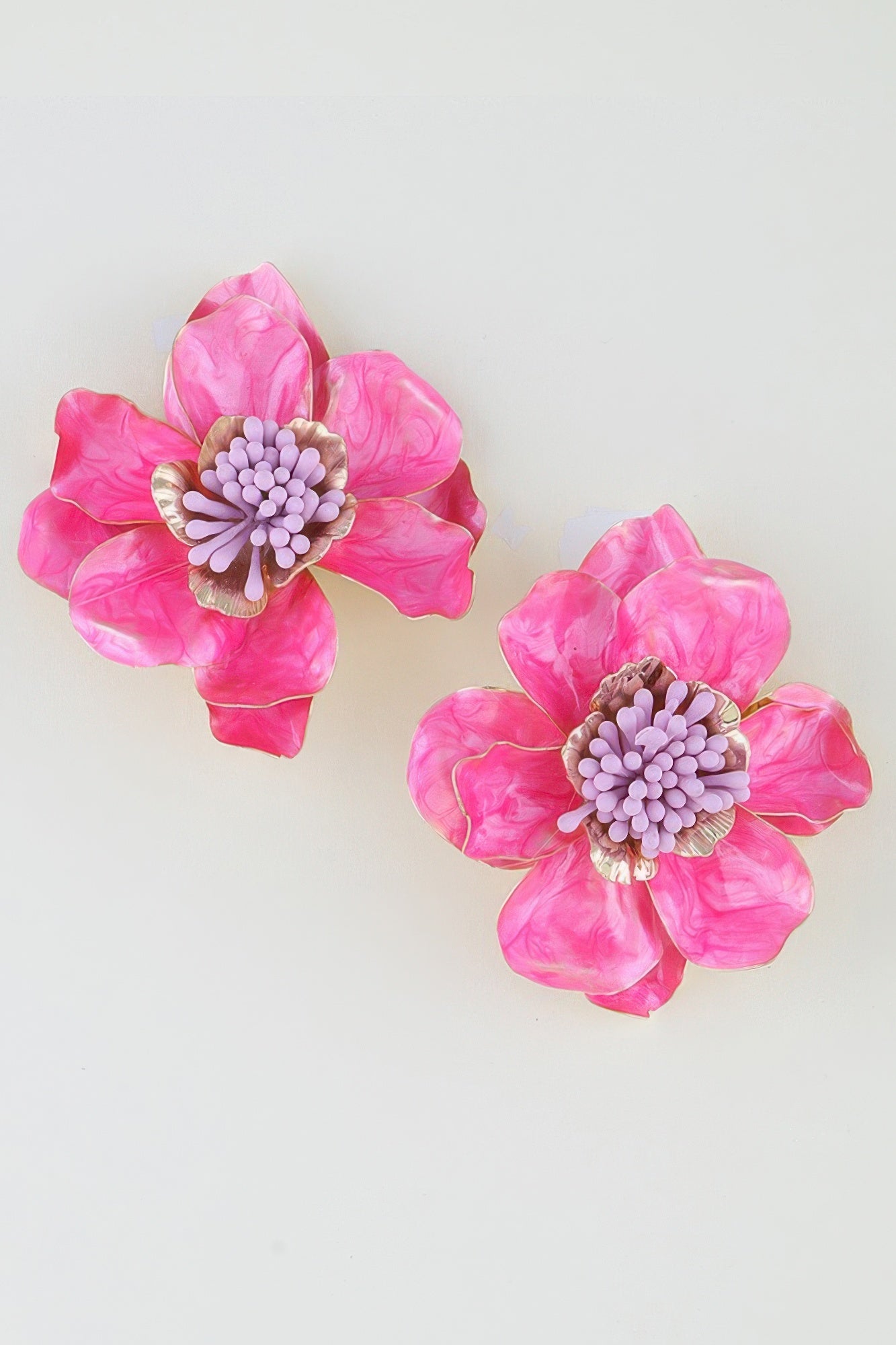 Marble Stone Blossom Flower Earrings
