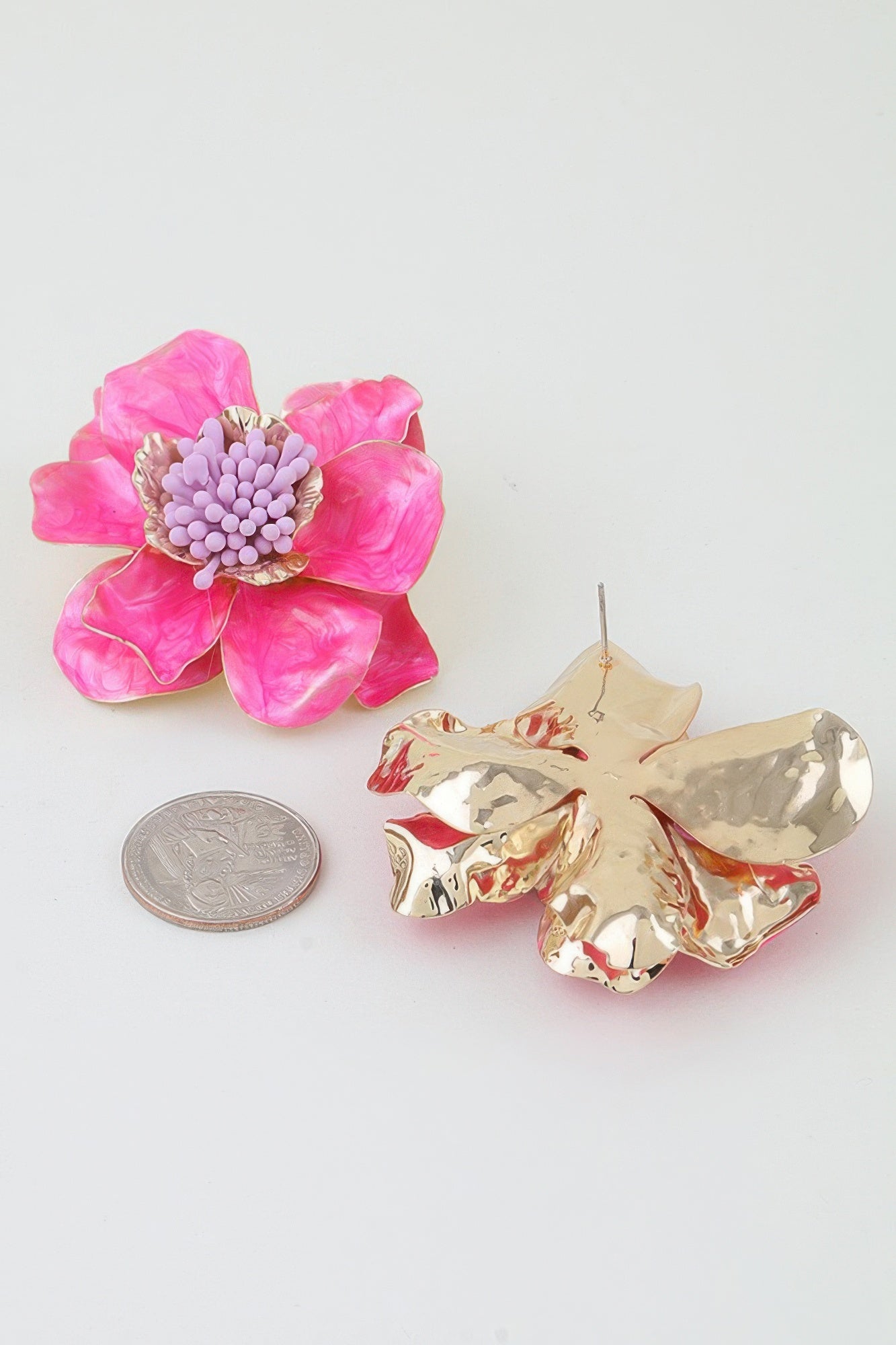 Marble Stone Blossom Flower Earrings