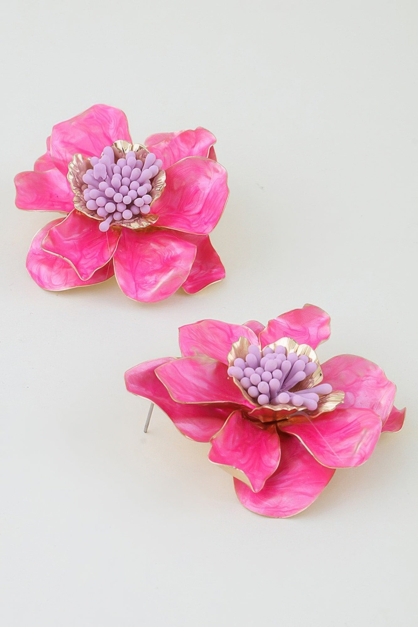 Marble Stone Blossom Flower Earrings