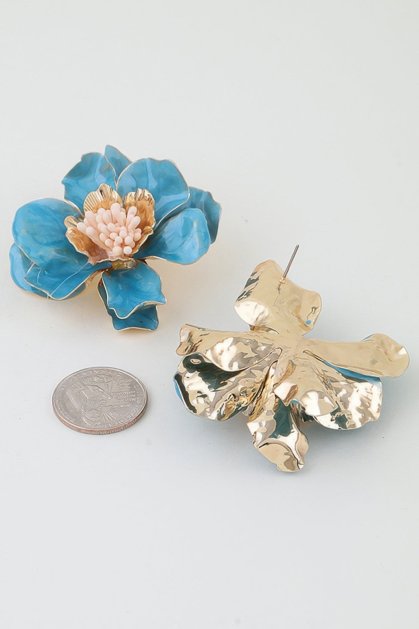 Marble Stone Blossom Flower Earrings