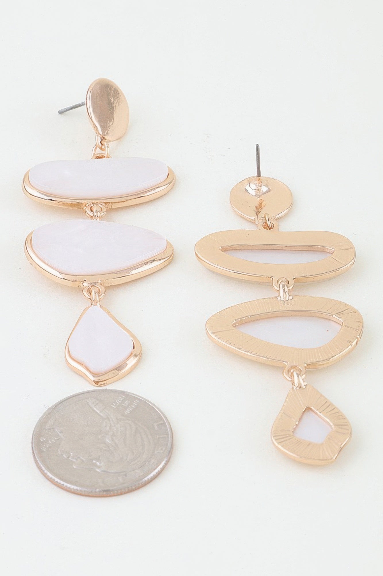 Multi Marble Stone Drop Earrings