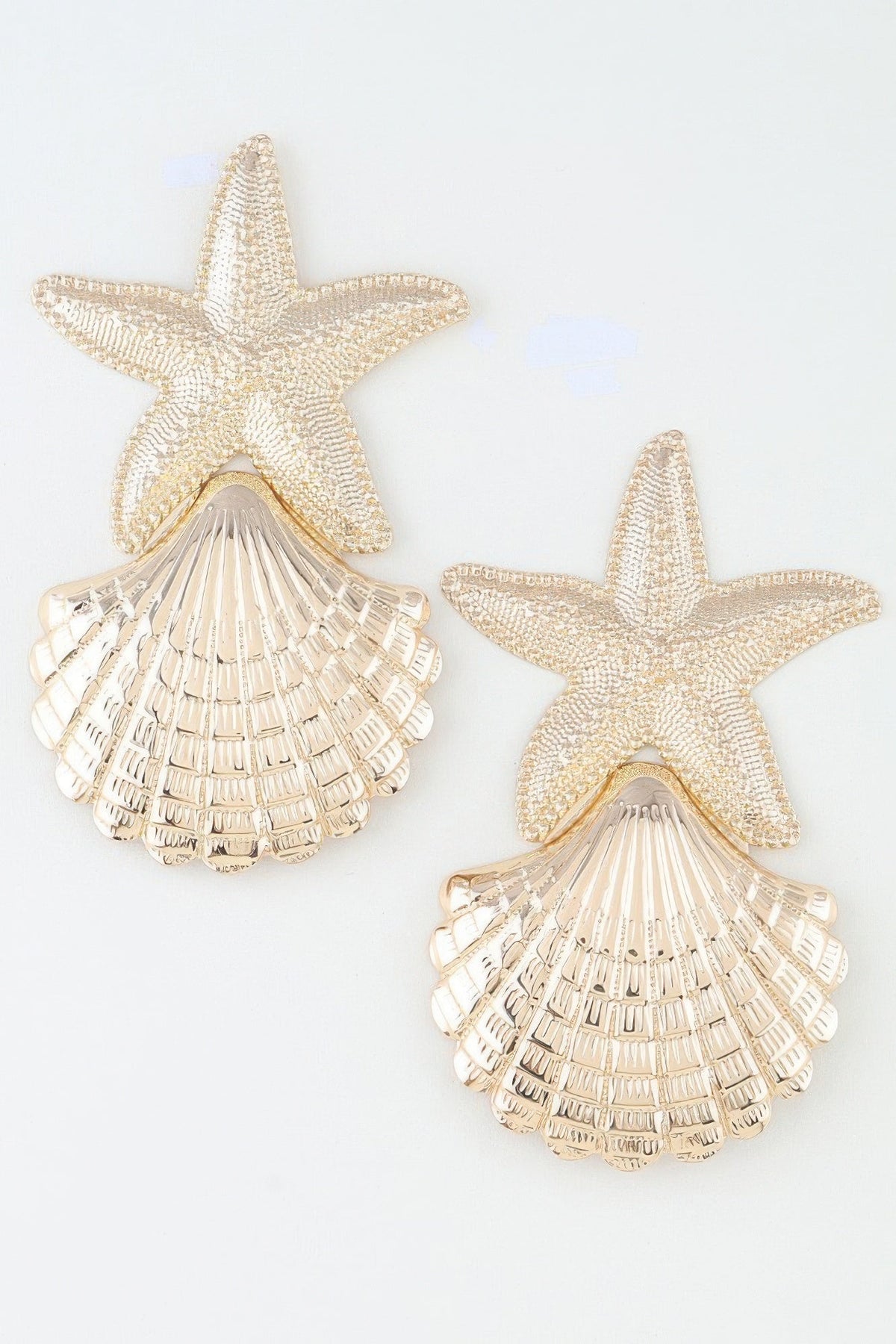 Polished Starfish Shell Drop Earrings