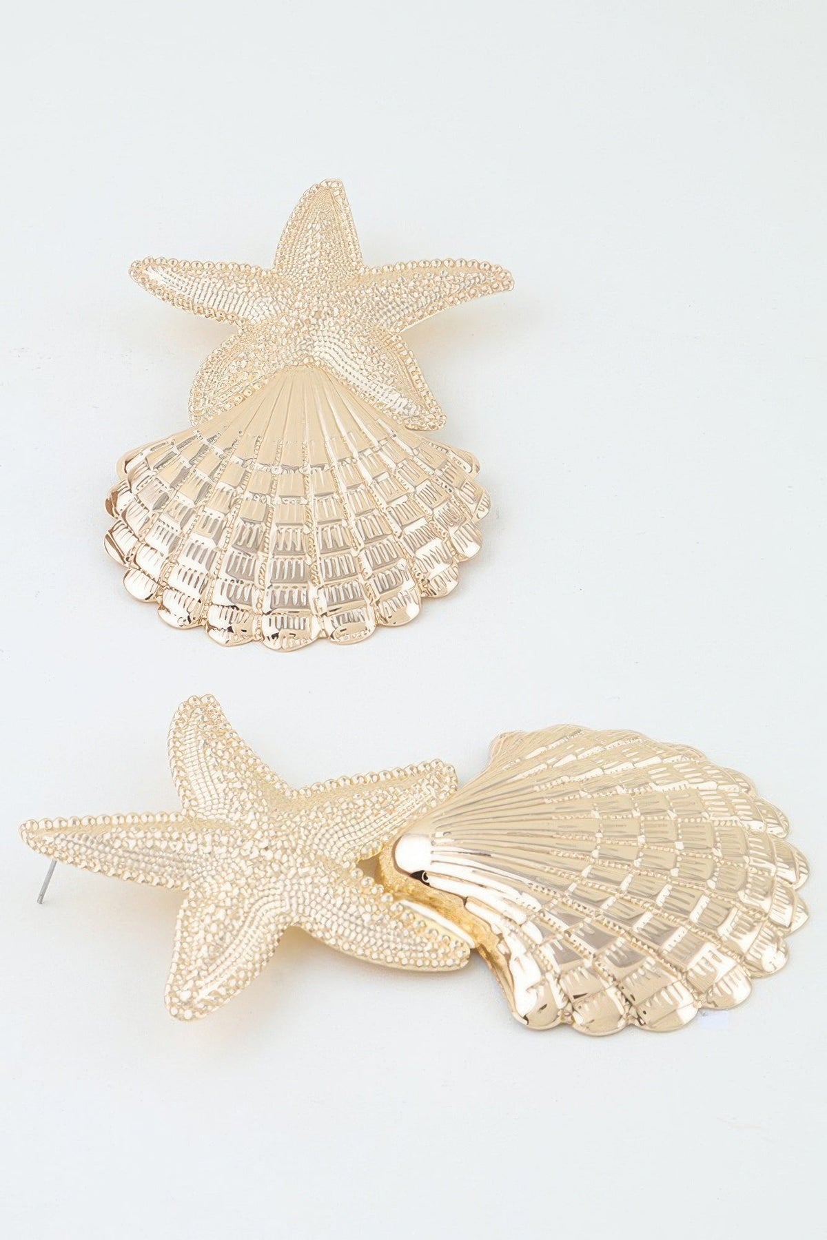 Polished Starfish Shell Drop Earrings