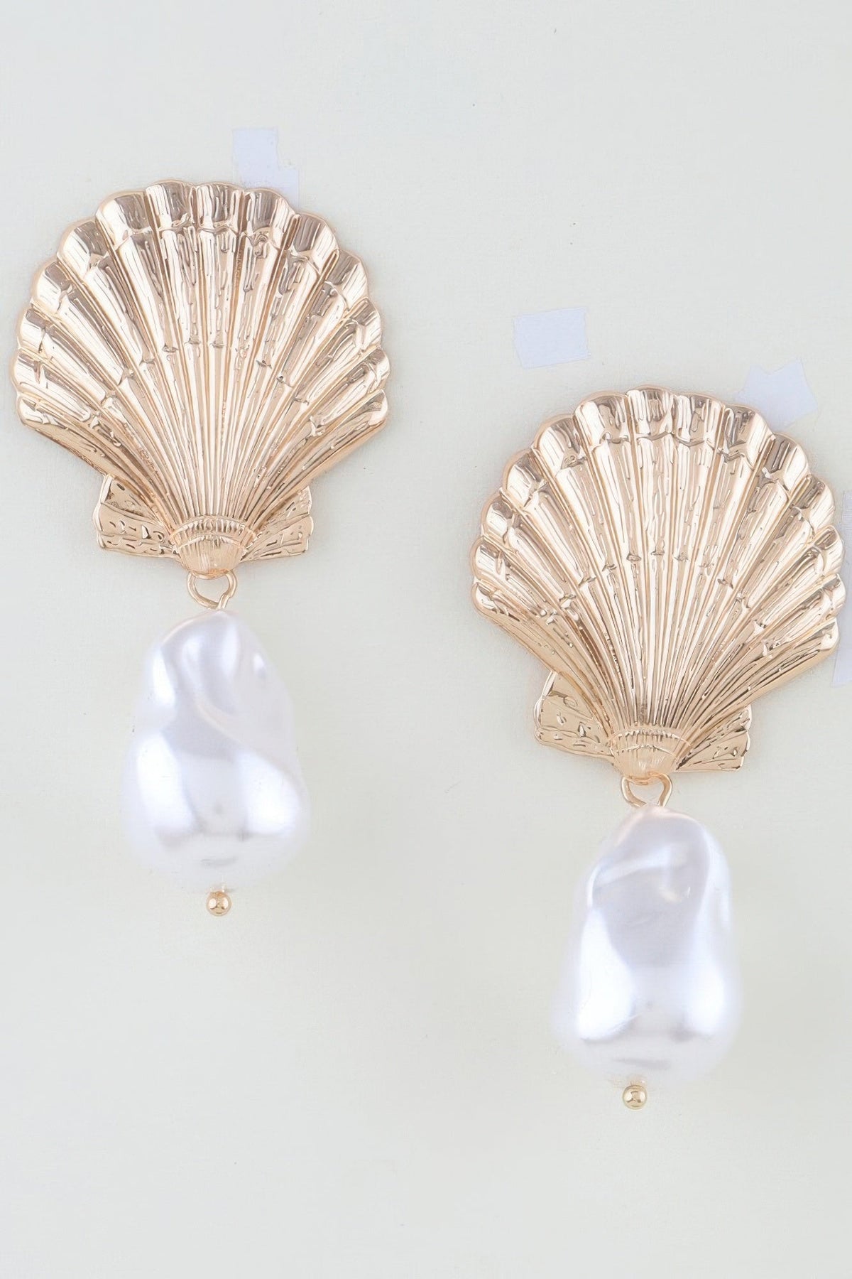 Multi Clam Pearl Drop Earrings