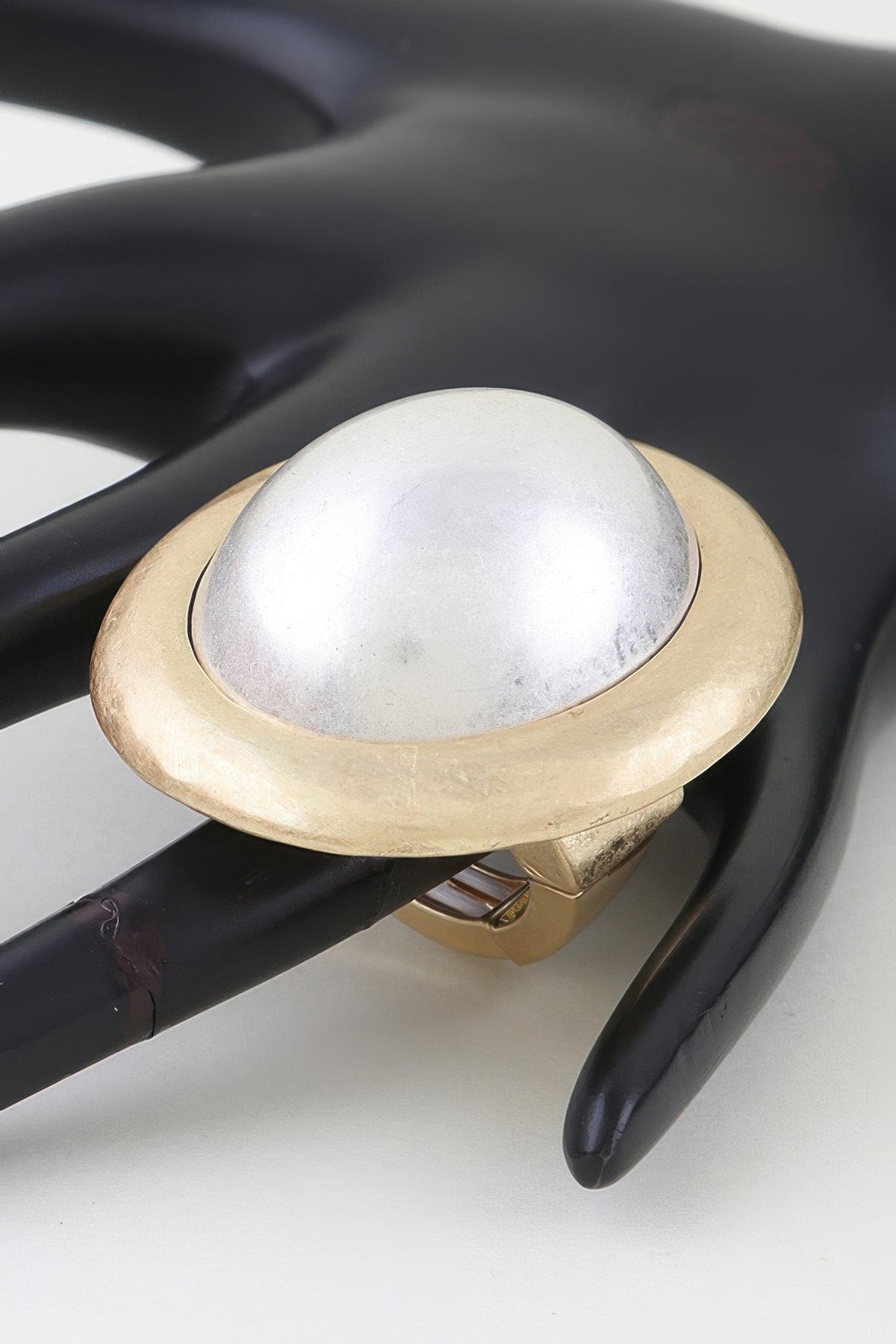 Hammered Pearl Dome Statement Ring