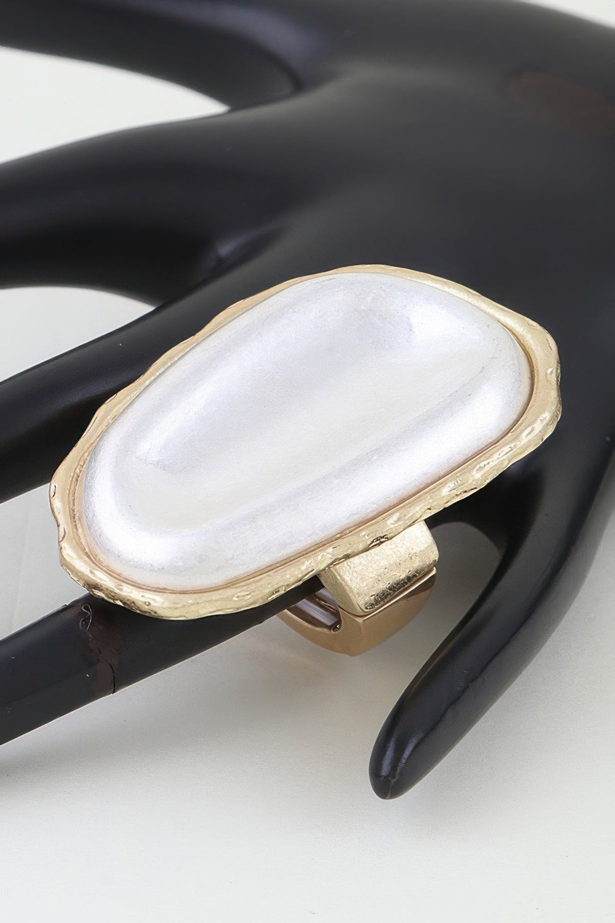 Polished Pearl Stone Wrap Ring