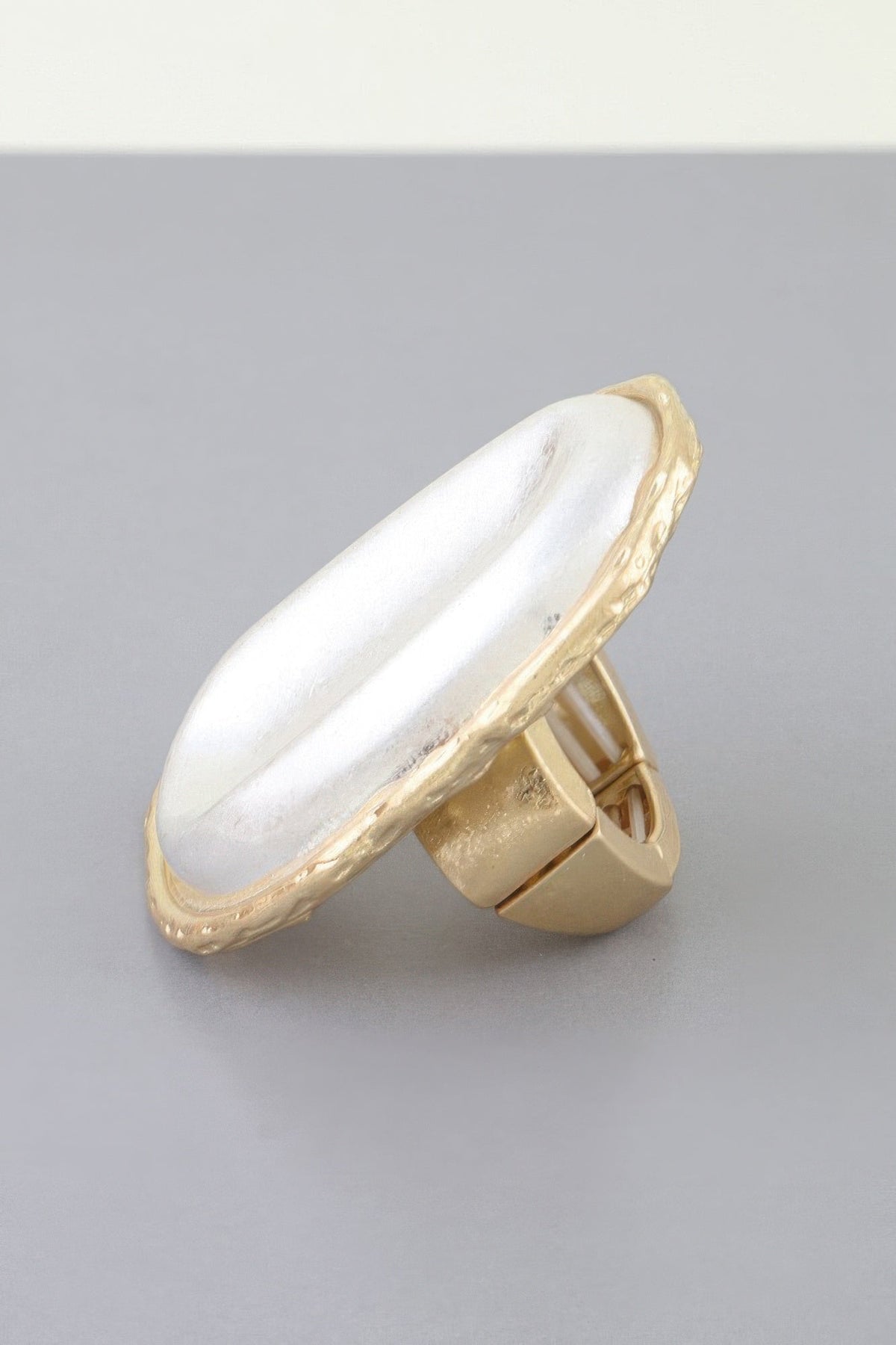 Polished Pearl Stone Wrap Ring