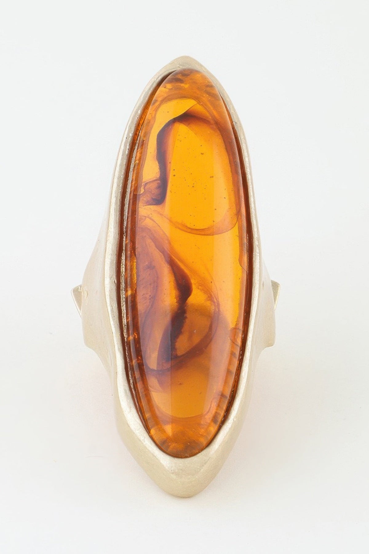 Polished Marble Oval Statement Ring