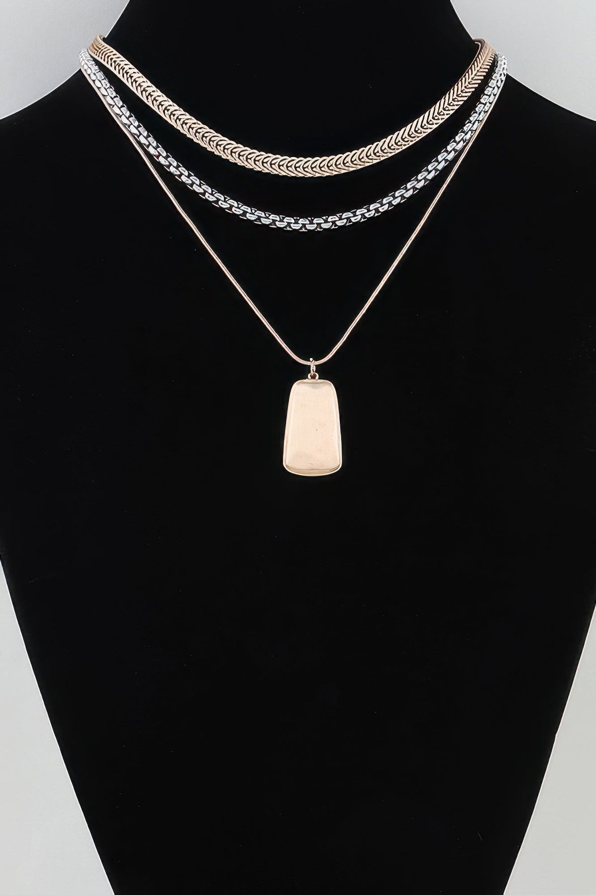 Multi Braided Pendant Chain Necklace