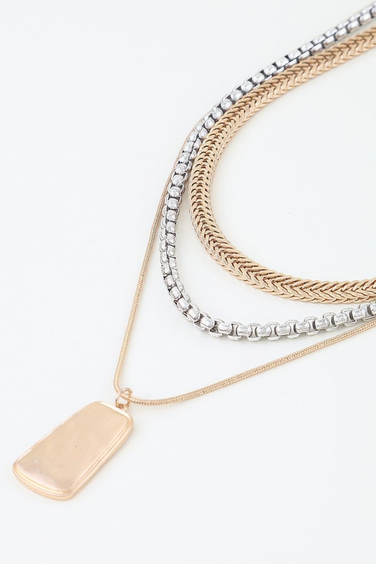 Multi Braided Pendant Chain Necklace