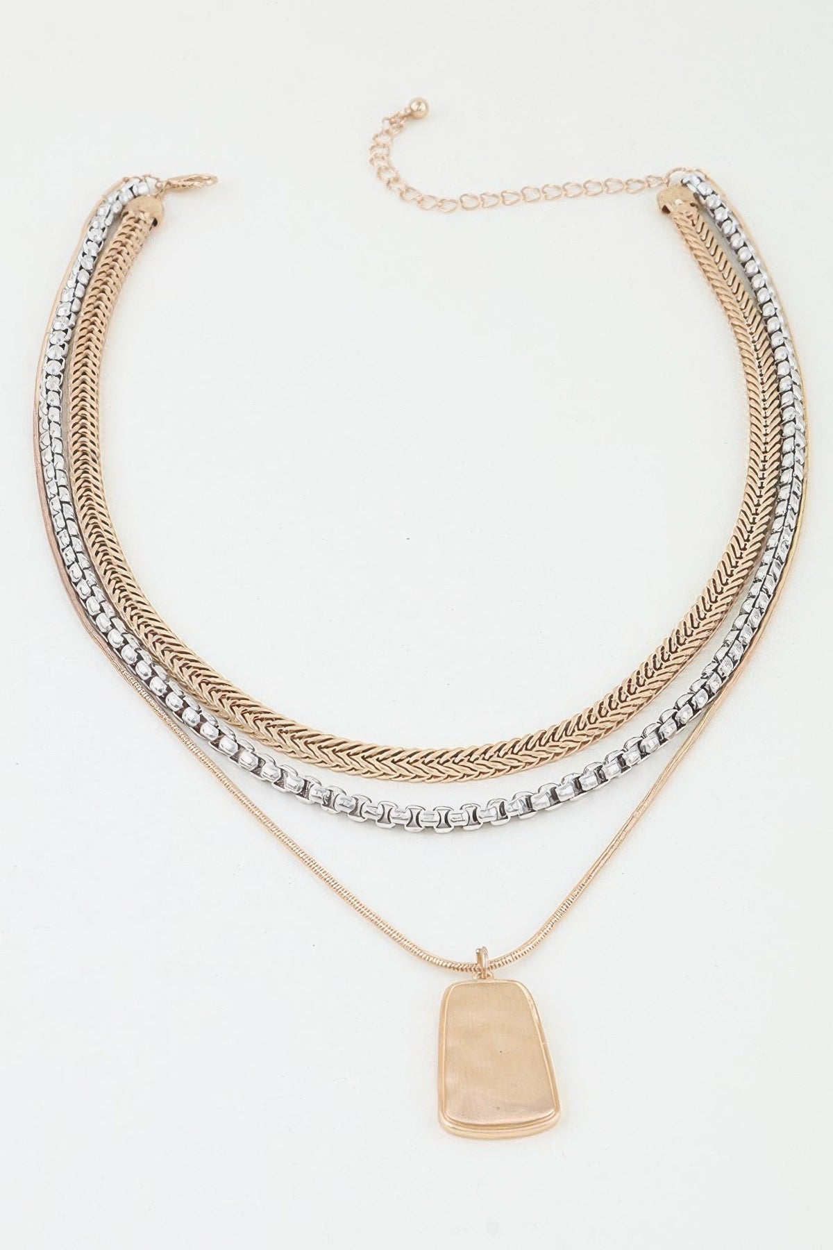 Multi Braided Pendant Chain Necklace