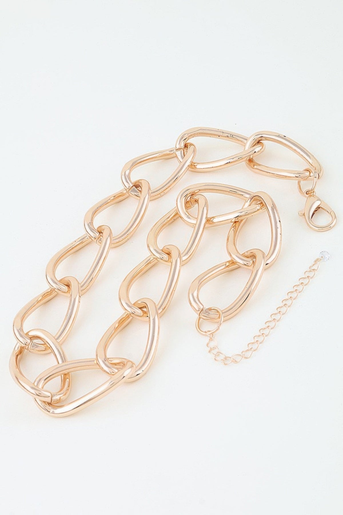 Polished Twist Chain Statement Necklace