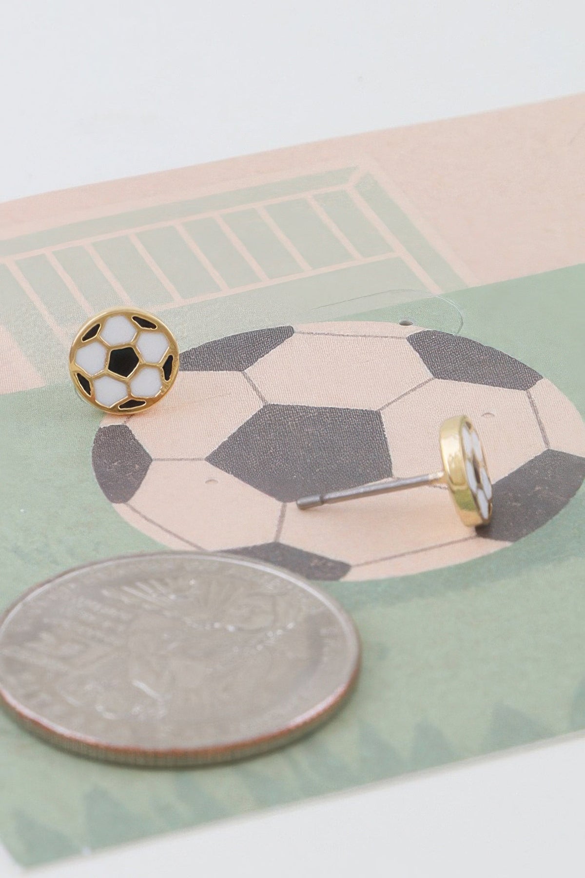 Summer Soccer Stud Earrings