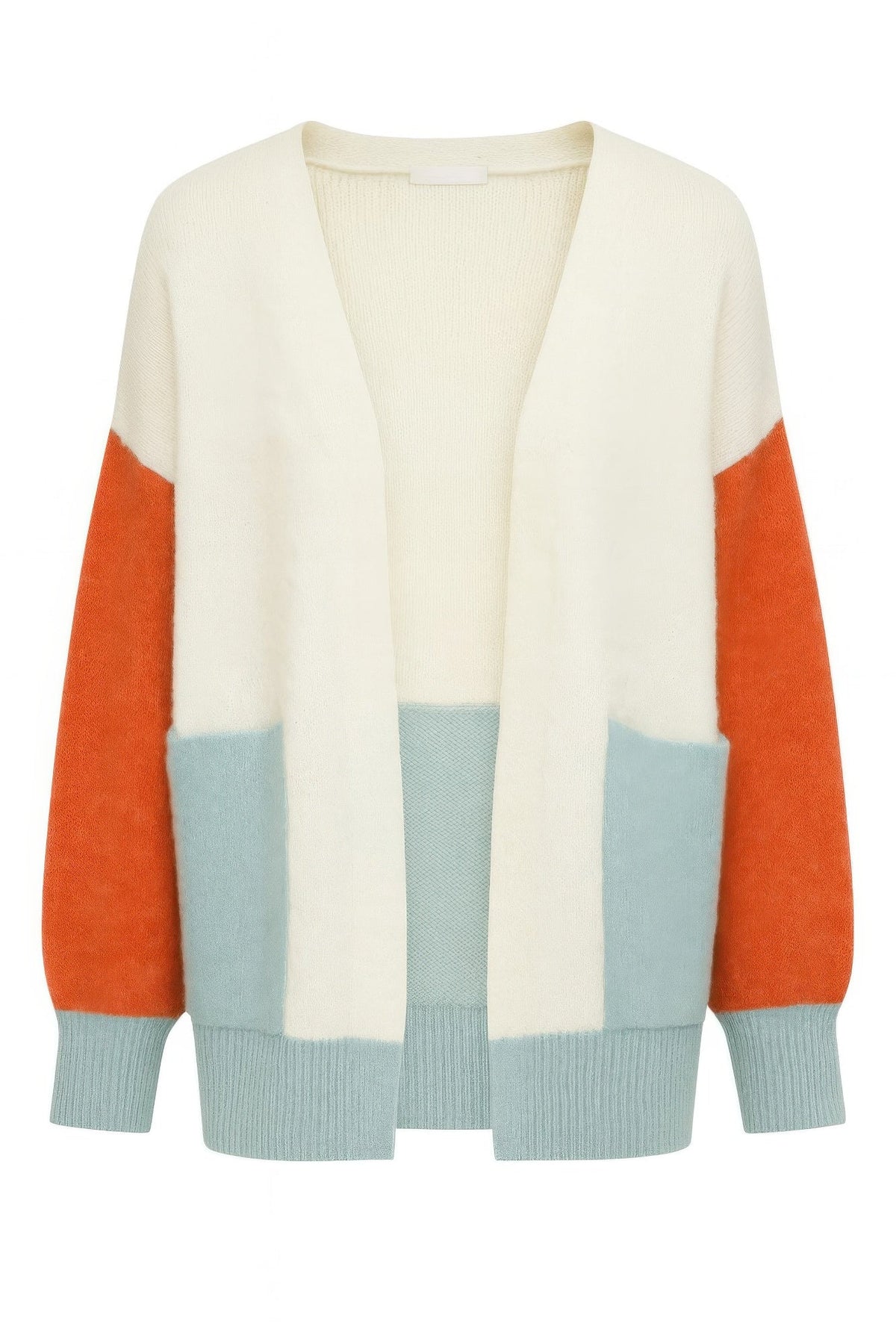 Color Block Open Cardigan