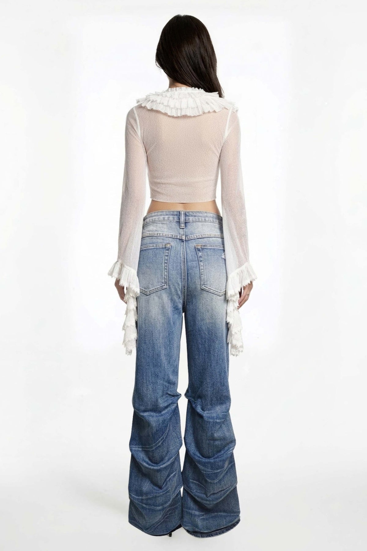 Riot Stack Destroyed Flare Jeans