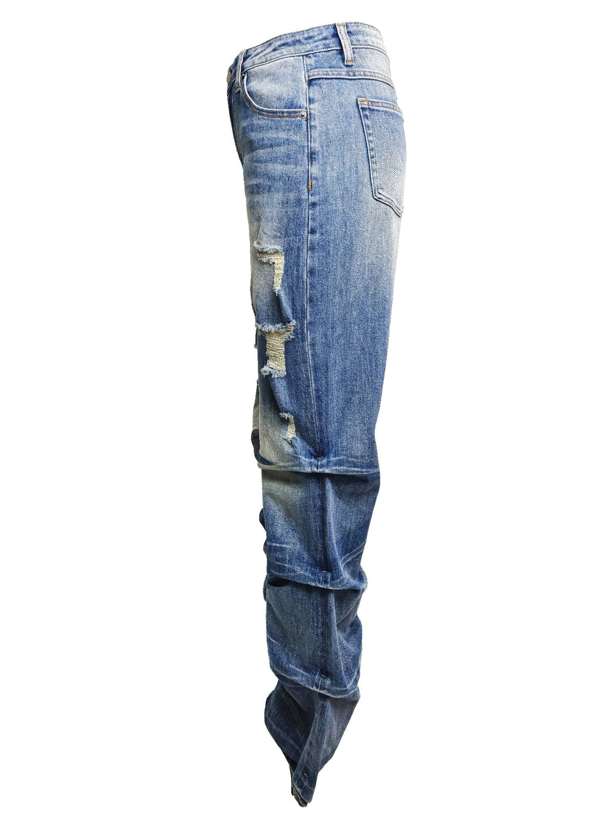 Riot Stack Destroyed Flare Jeans