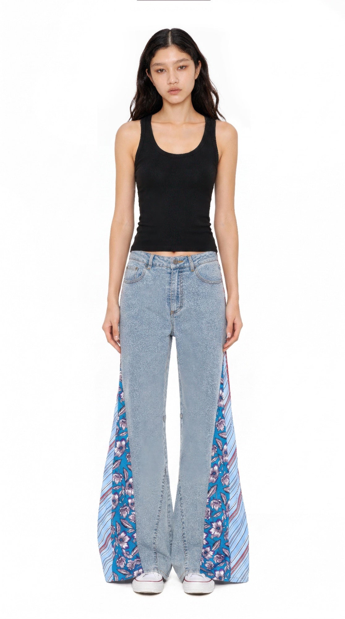 Retro Patchwork Flare Jeans