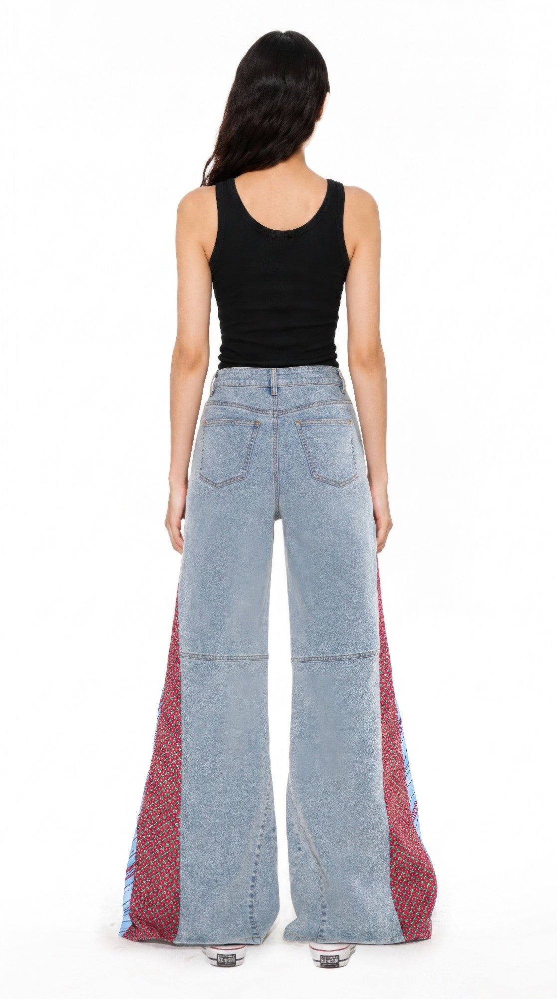 Retro Patchwork Flare Jeans