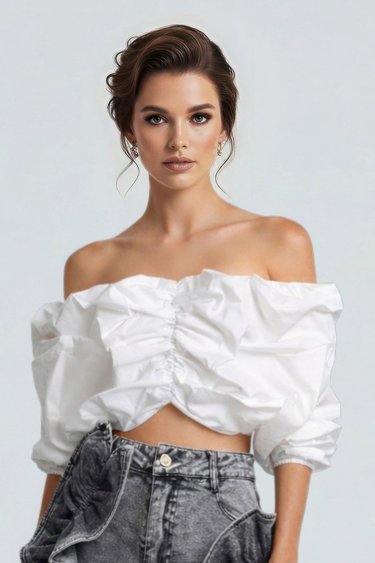 Cloud Puff Off-shoulder Top