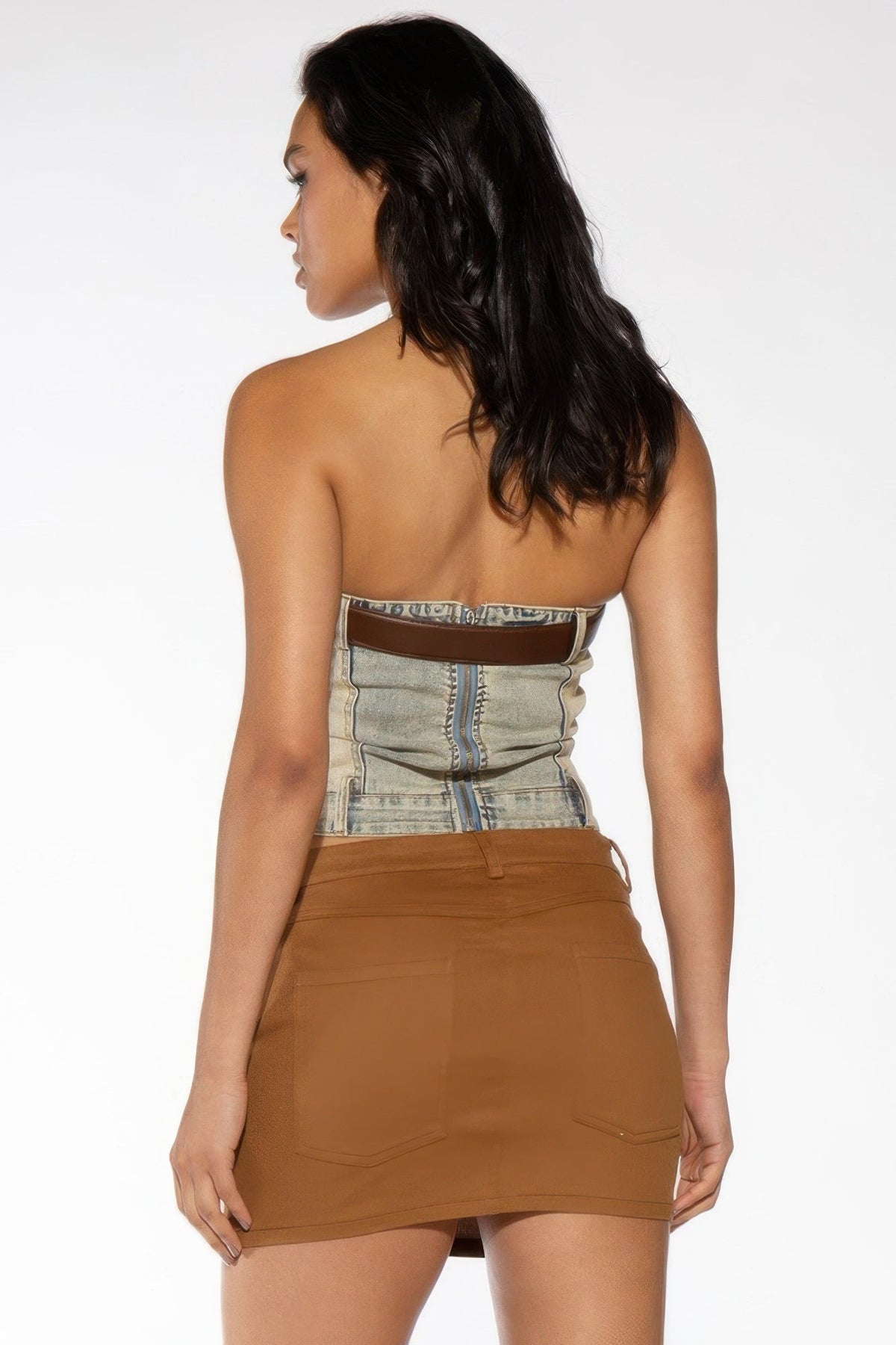 Western Embroidered Twill Mini Skirt