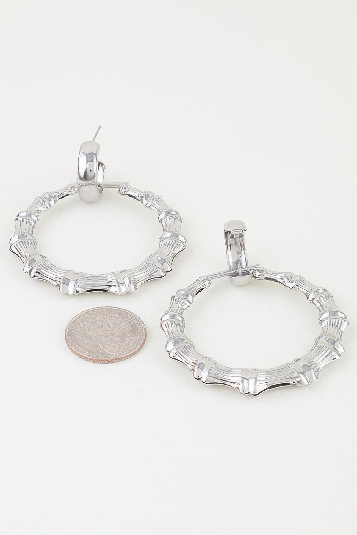 Polished Bamboo Hoop Earrings