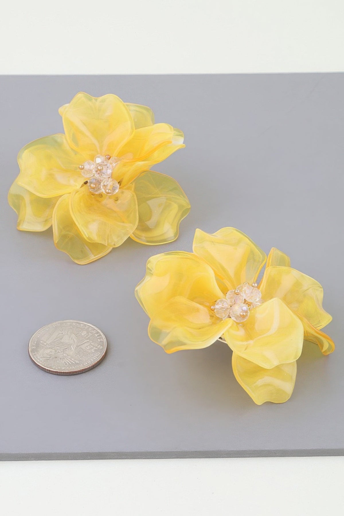 Polished Blooming Flower Stud Earrings