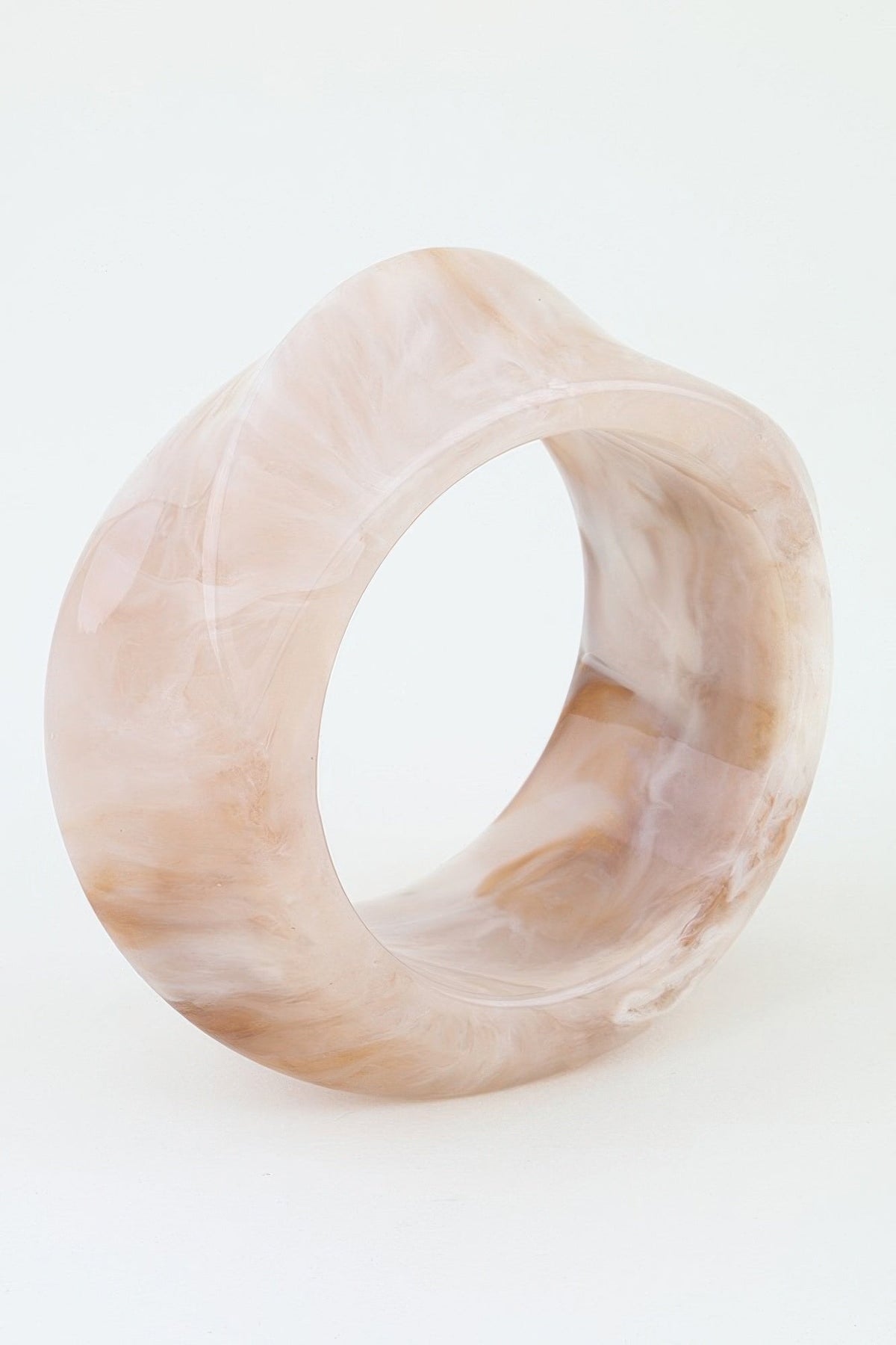Curved Wide Resin Bangle Bracelet