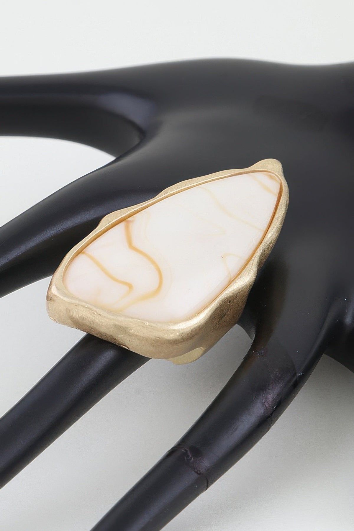 Matte Marble Stone Statement Ring